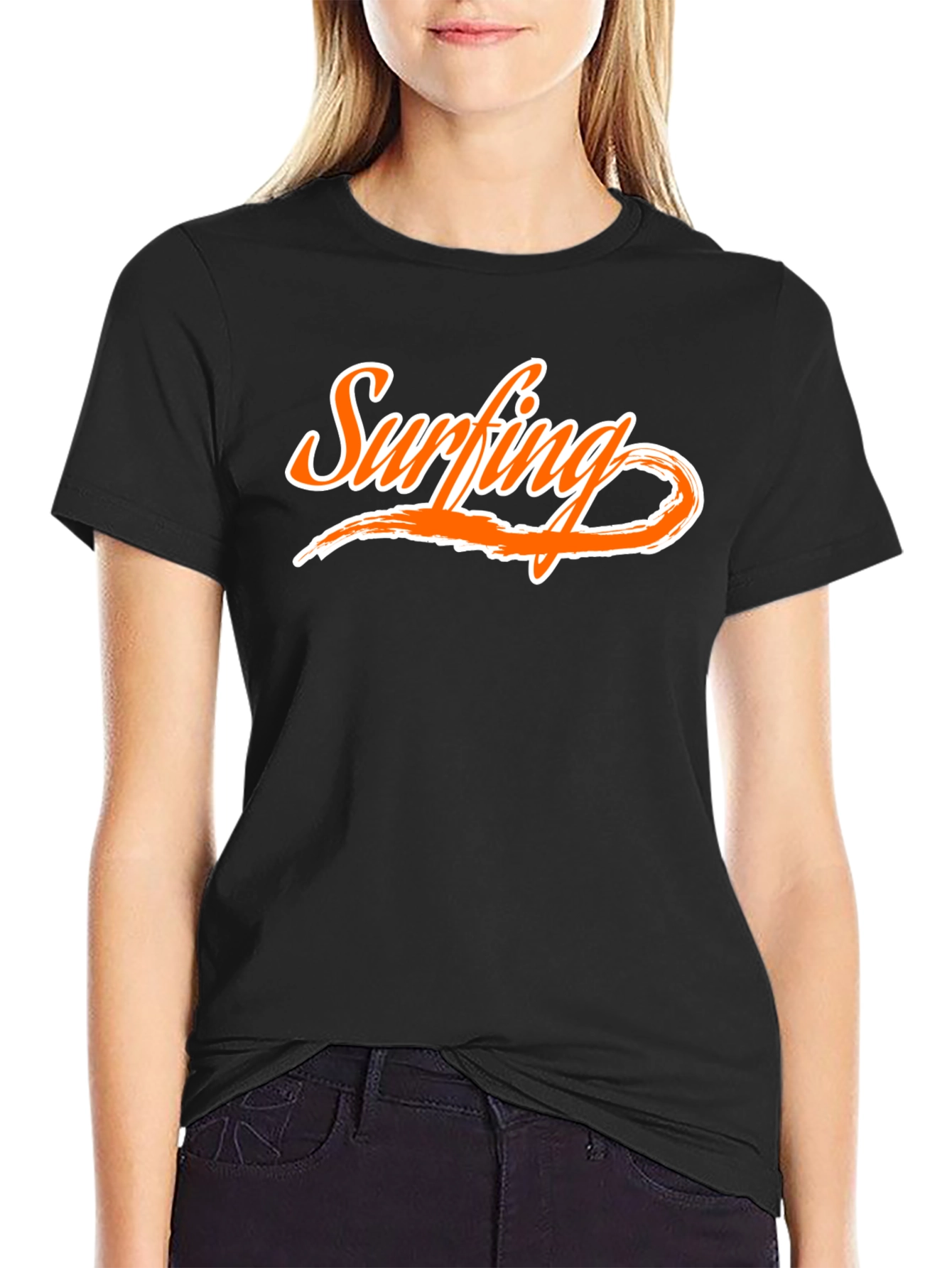Surfing Graphic Tee - Cool Black T-Shirt - 2