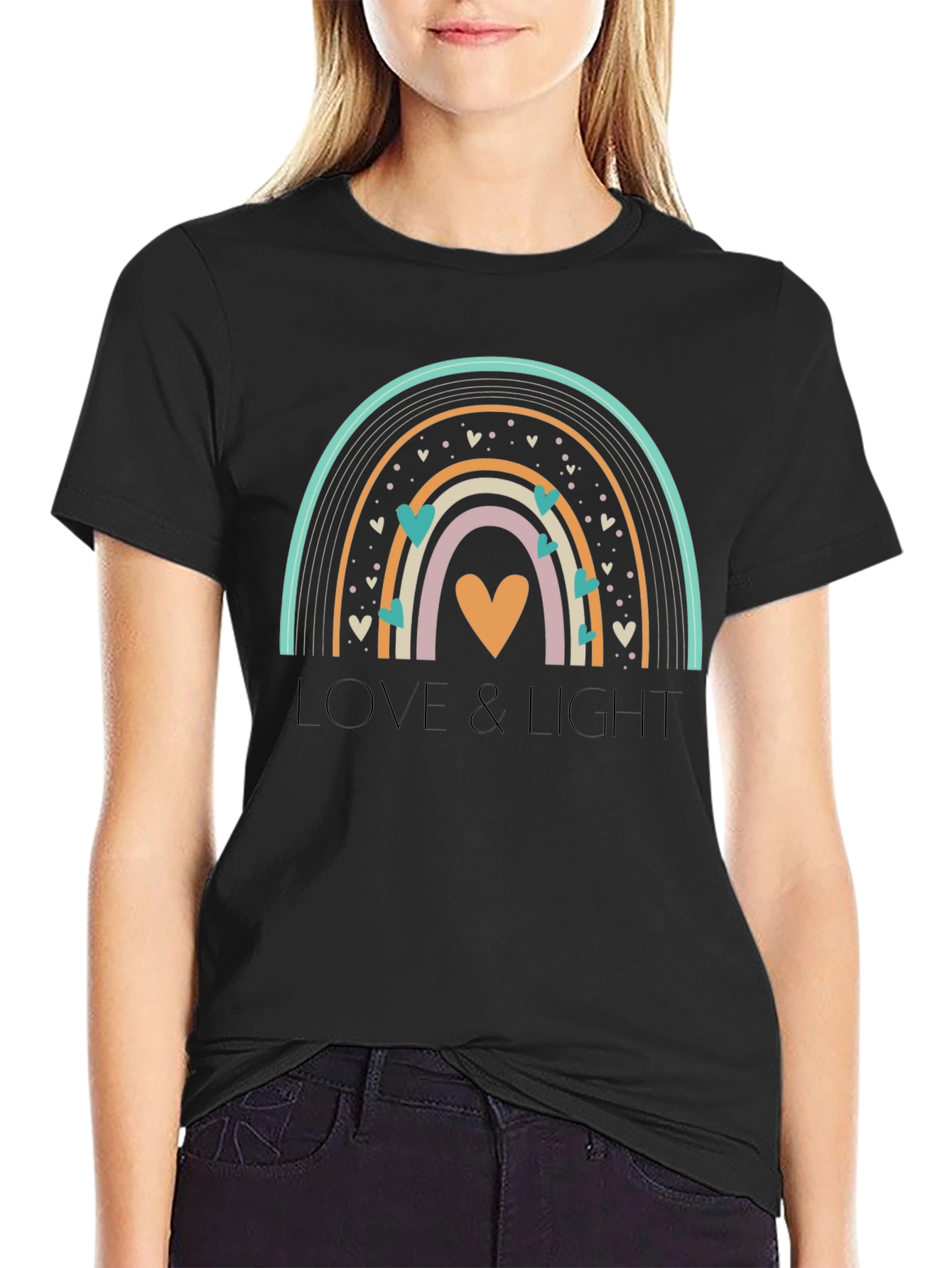 Black Love & Light Rainbow Graphic T-Shirt view 2