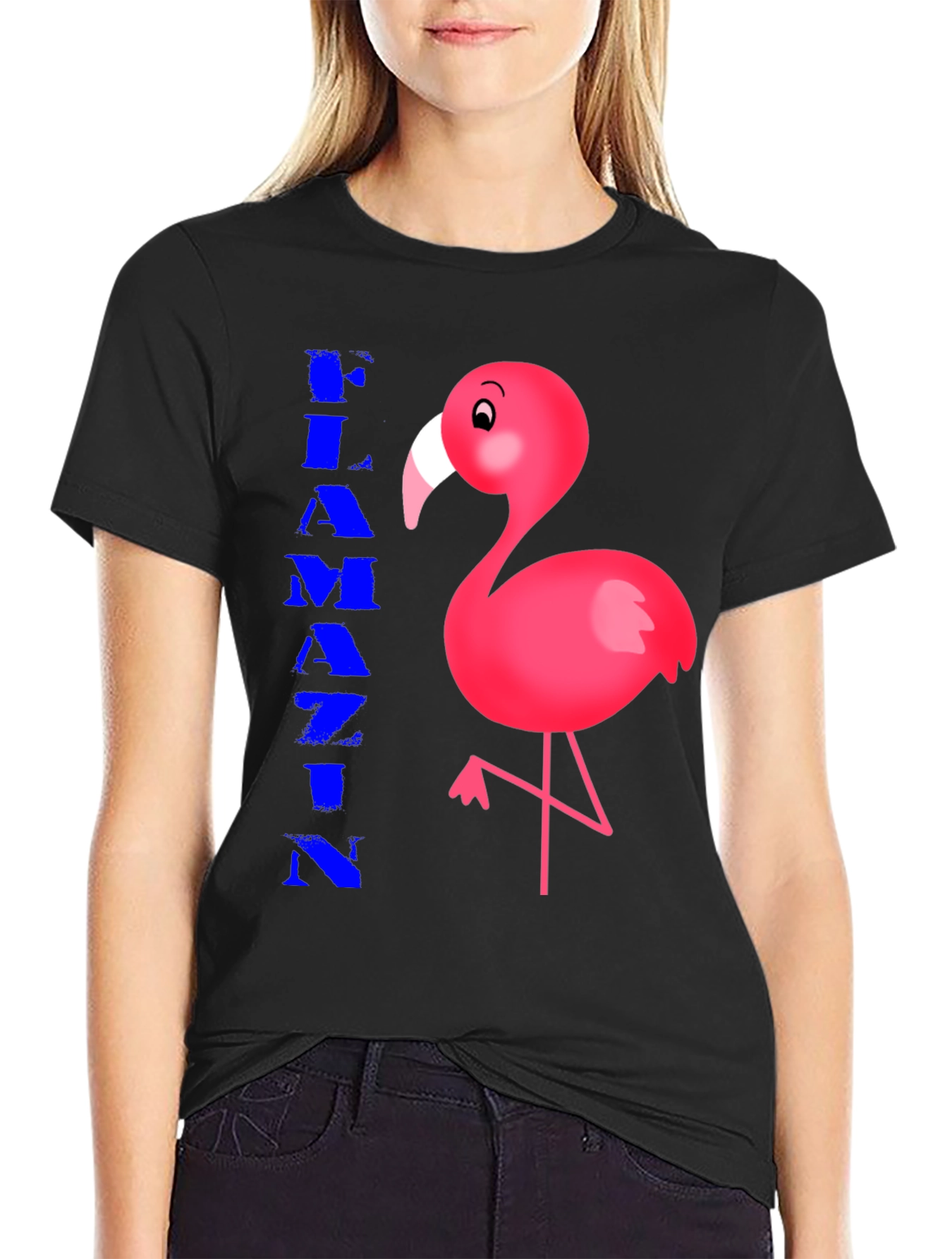 Black Flamin' Flamingo Graphic Tee - Stylish Cotton Comfort view 2