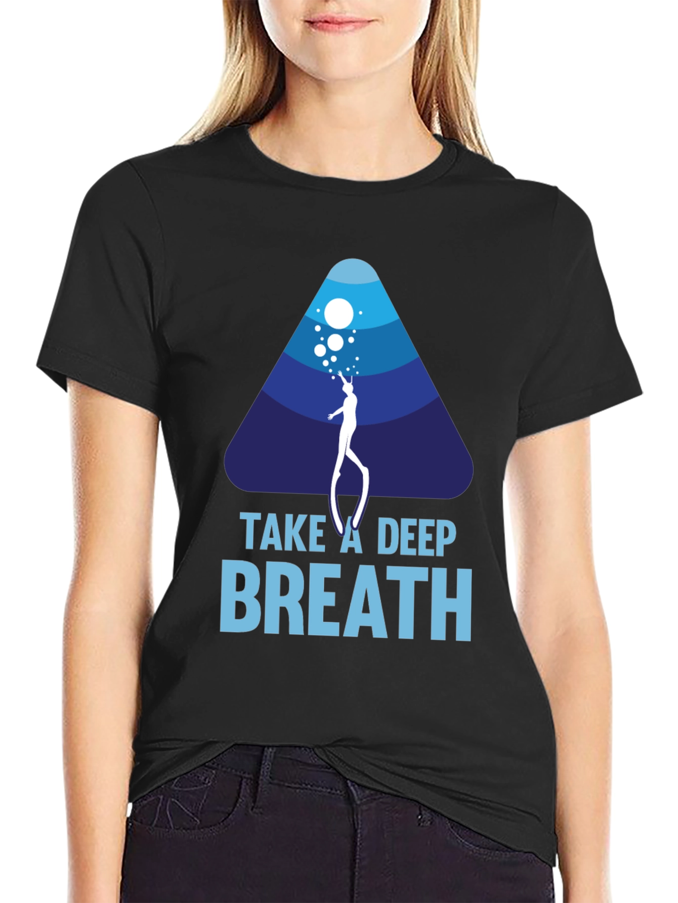 Black Take A Deep Breath Scuba Diving T-Shirt view 2