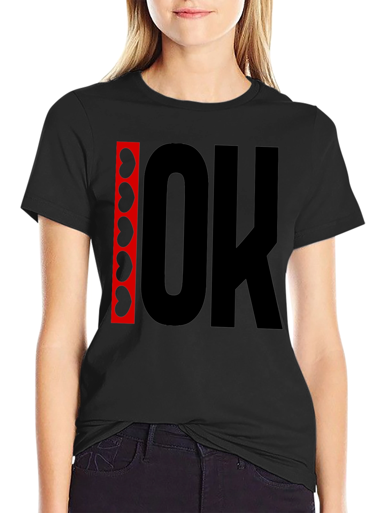 Black Funny Kidney OK Graphic T-Shirt - Unisex view 2