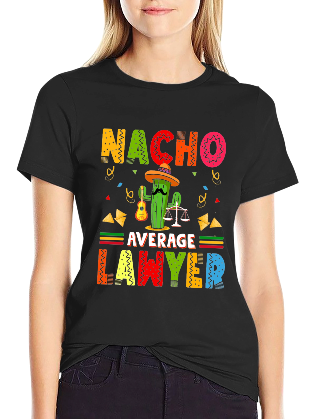 Black Nacho Average Lawyer Black T-Shirt view 2