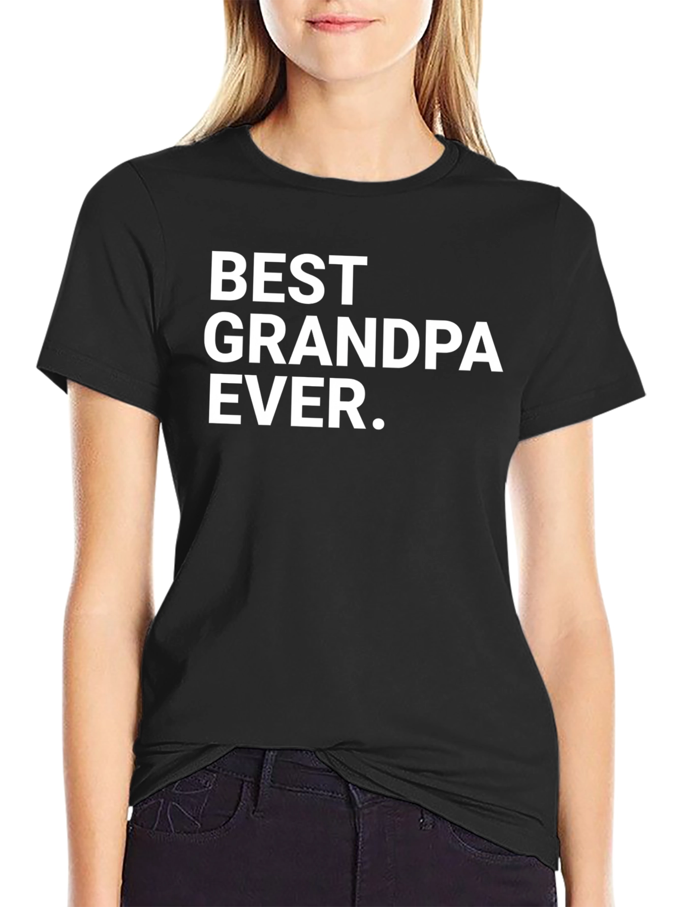 Black Best Grandpa Ever T-Shirt - Perfect Gift view 2