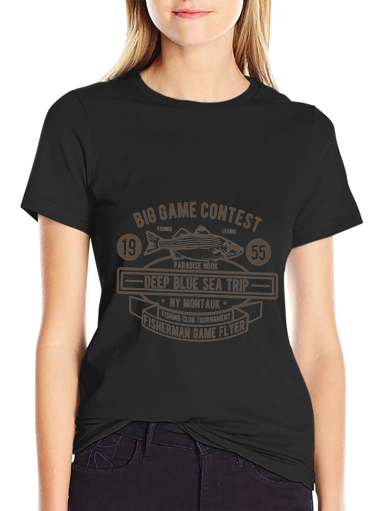 Black Big Game Fishing Contest T-Shirt view 2