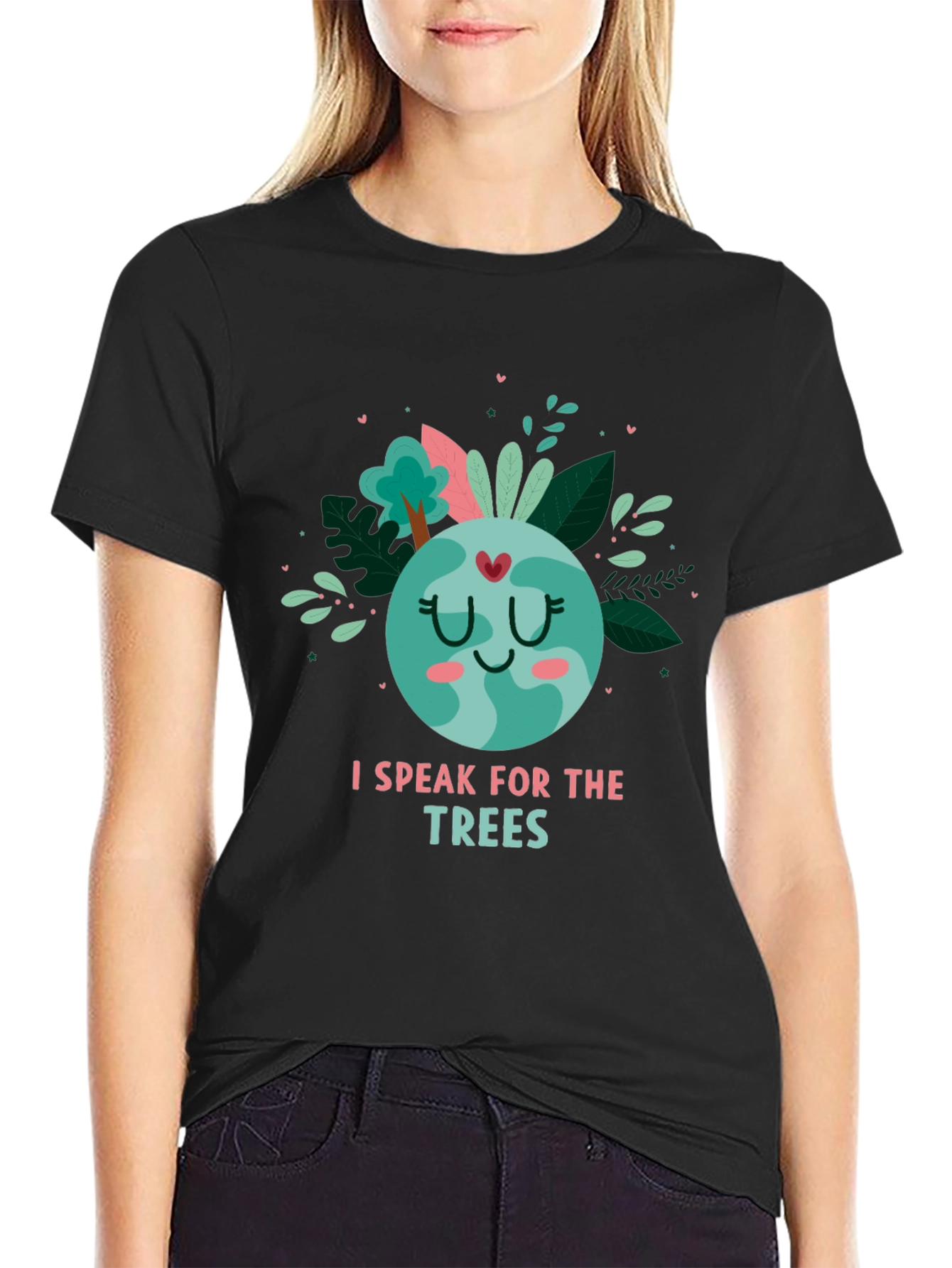 Black I Speak for the Trees Graphic Tee view 2