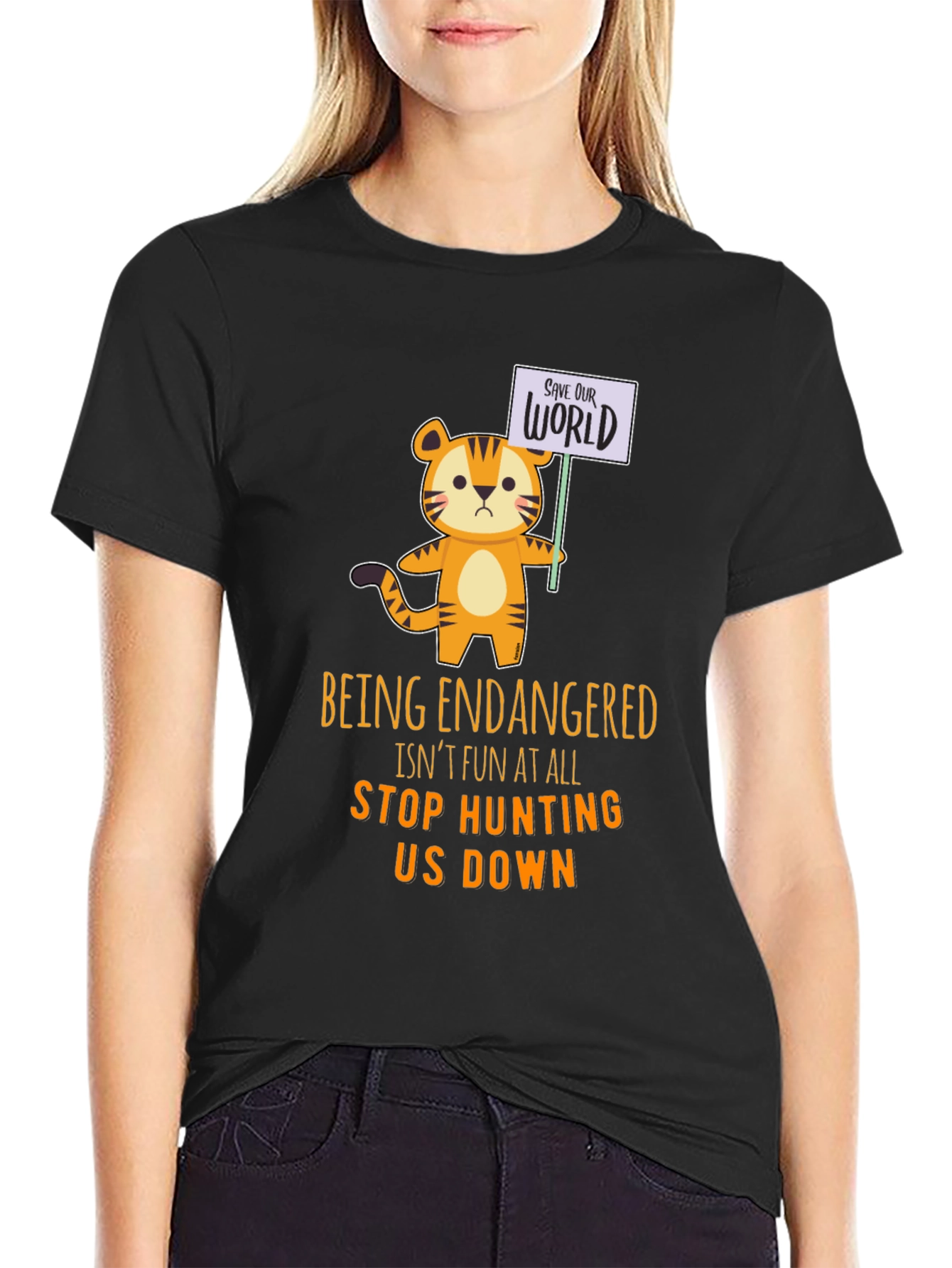 Endangered Tiger Graphic T-Shirt - Save the World - 2