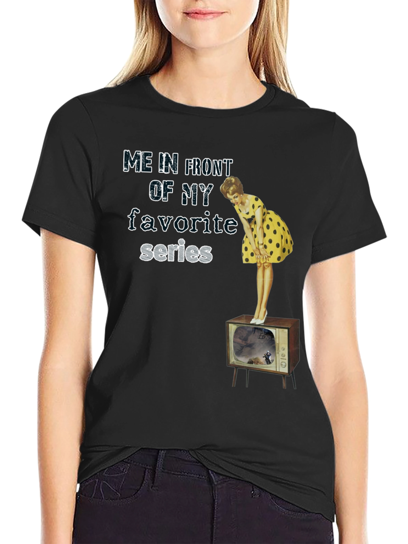 Black Retro TV Series Graphic Tee view 2