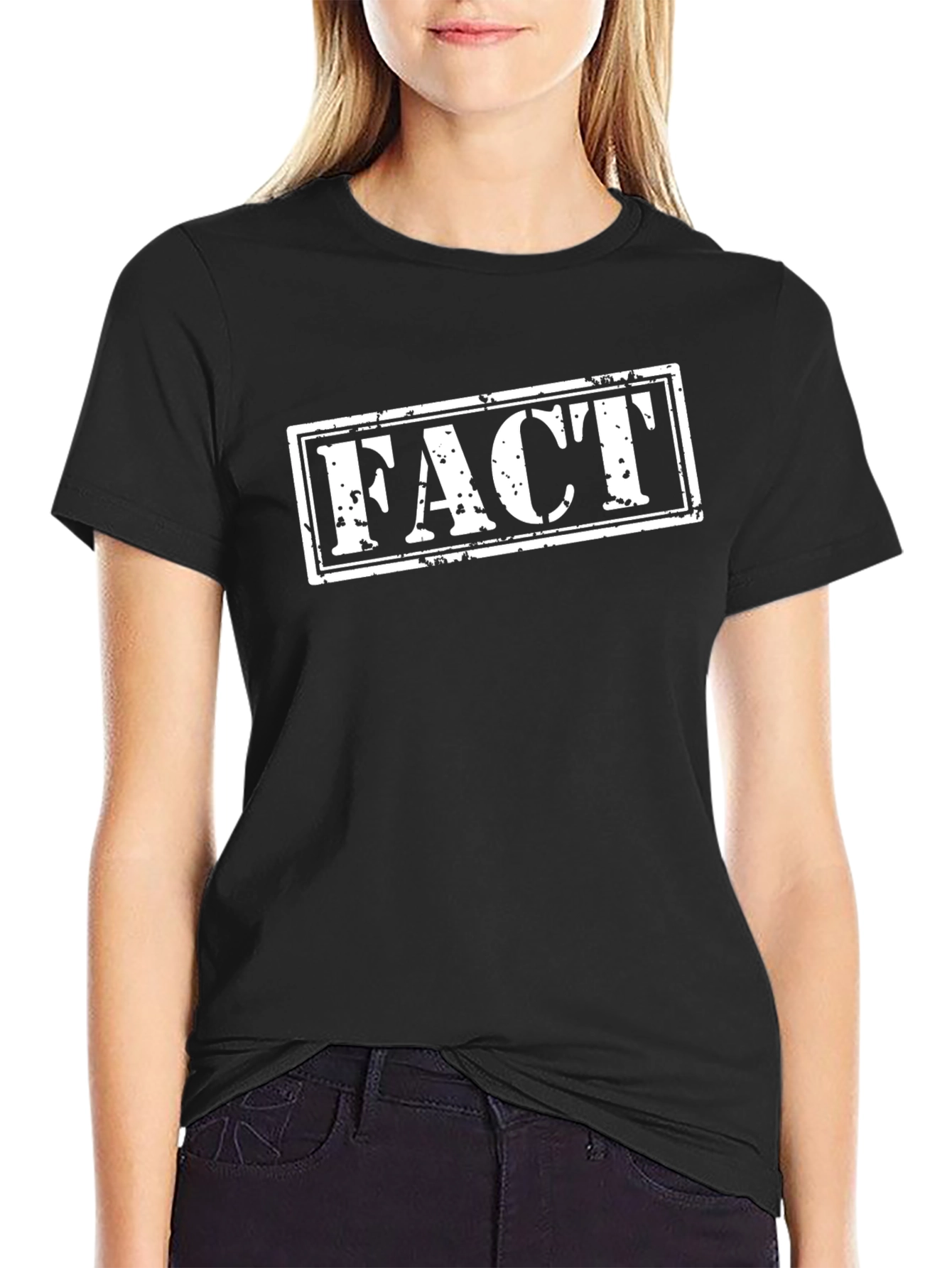 Black Men's Black FACT Graphic T-Shirt view 2