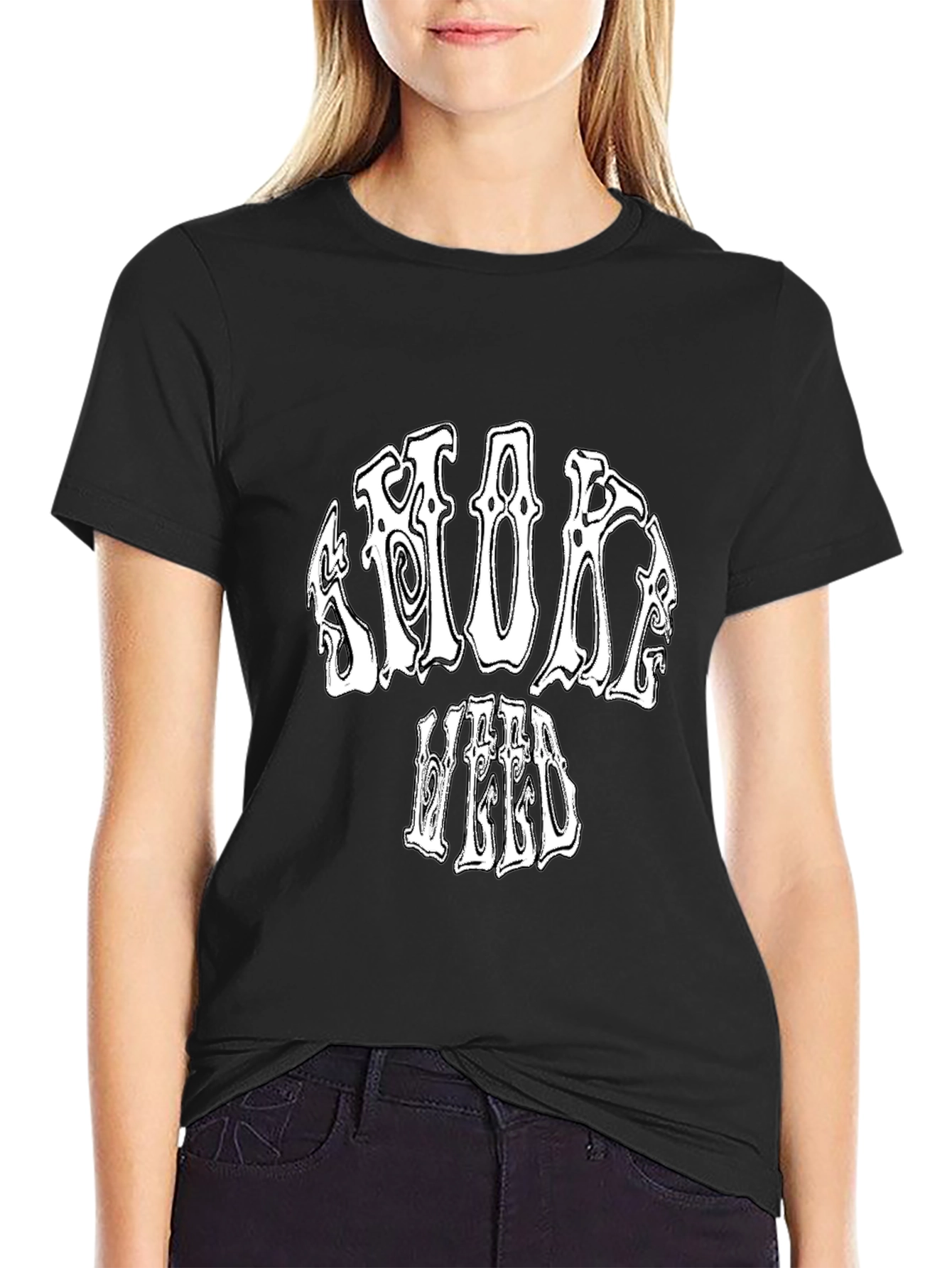 Black Smoke Weed Black Graphic T-Shirt view 2