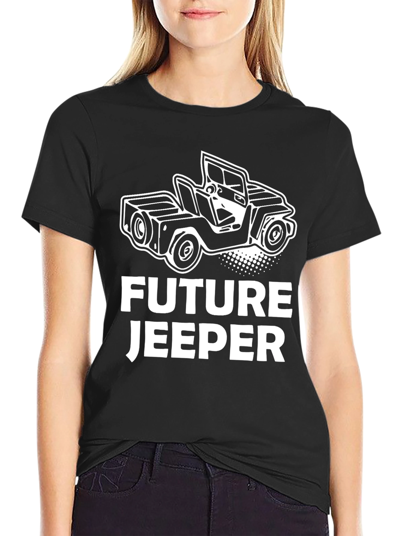 Black Future Jeeper Black T-Shirt - Car Enthusiast Apparel view 2
