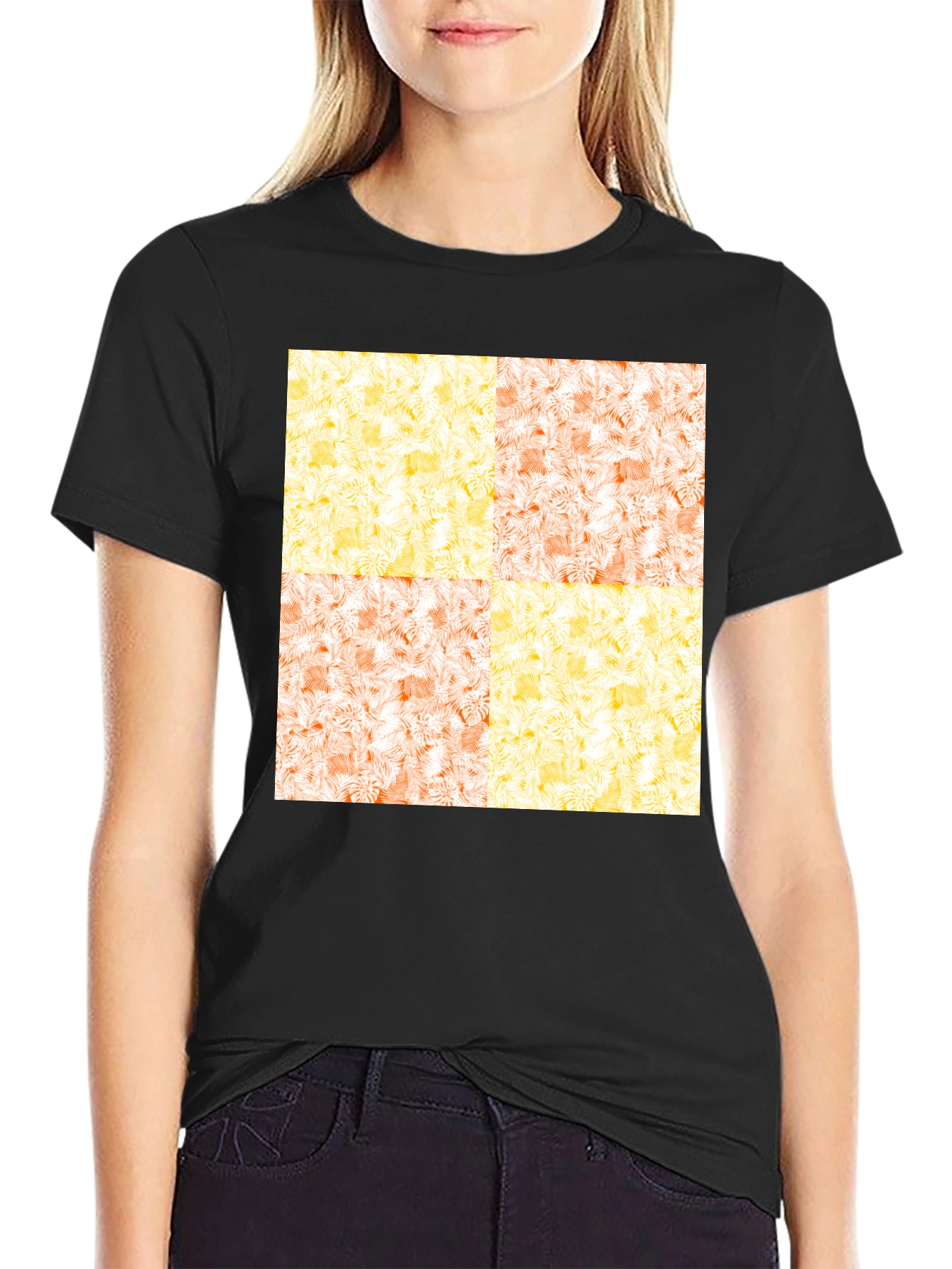 Black Modern Patterned Tee view 2