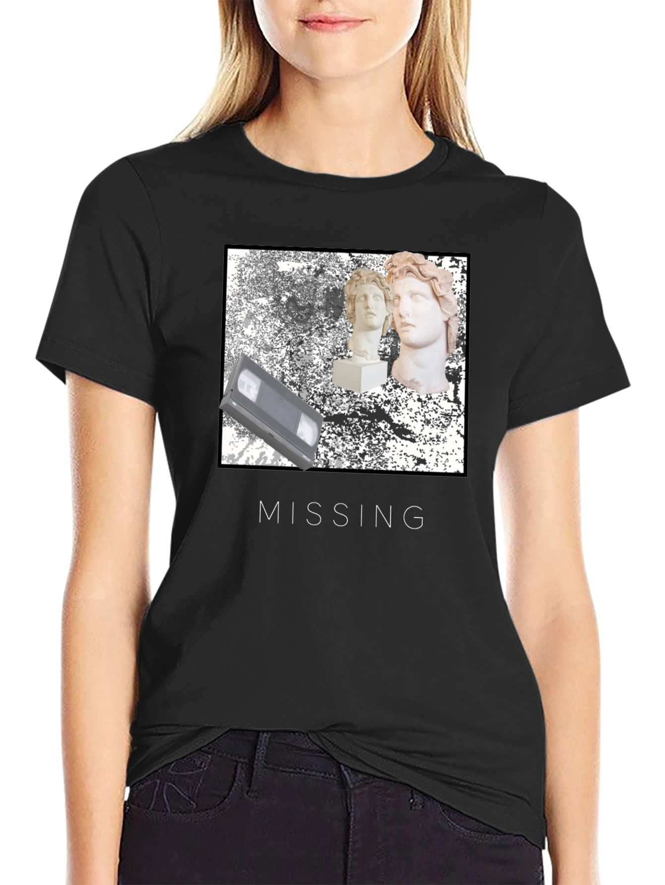 Black Missing VHS Tape T-Shirt view 2