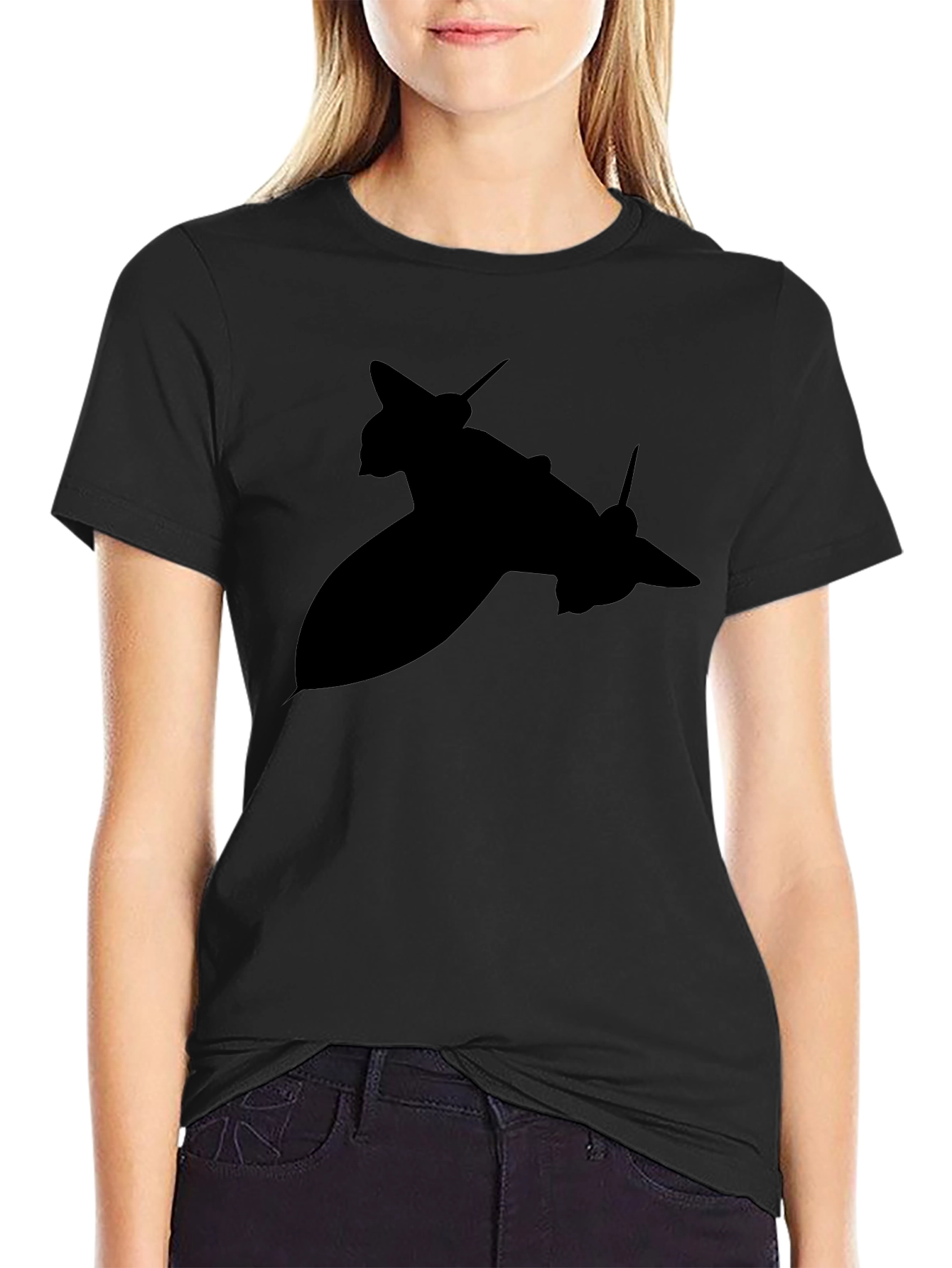Black Stealth Jet Black T-Shirt - Aviation Enthusiast Apparel view 2