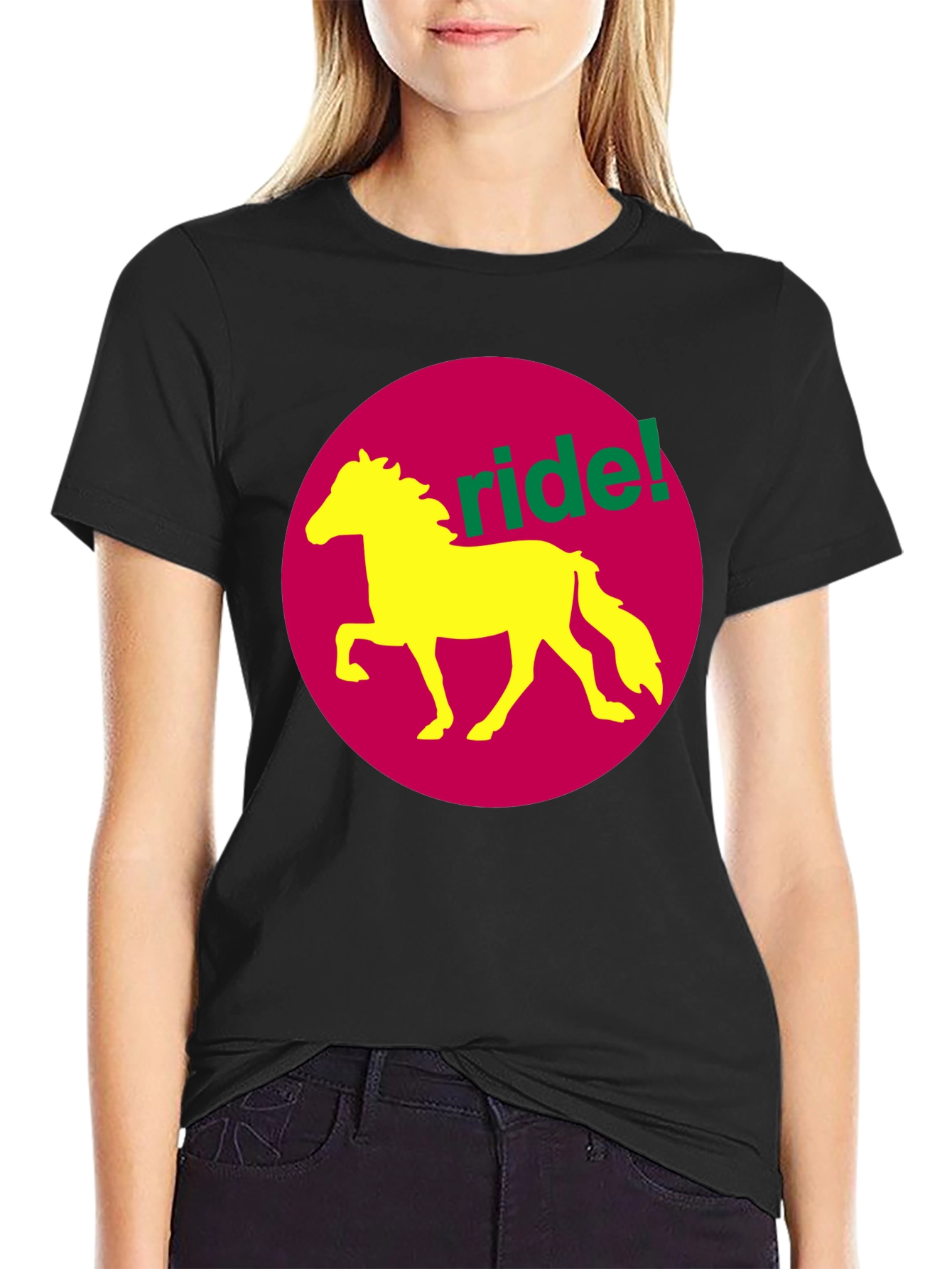 Black Ride! Graphic Tee - Horse Design view 2