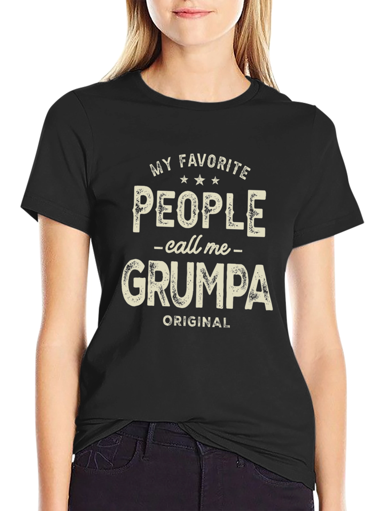 Black My Favorite People Call Me GRUMPA T-Shirt view 2