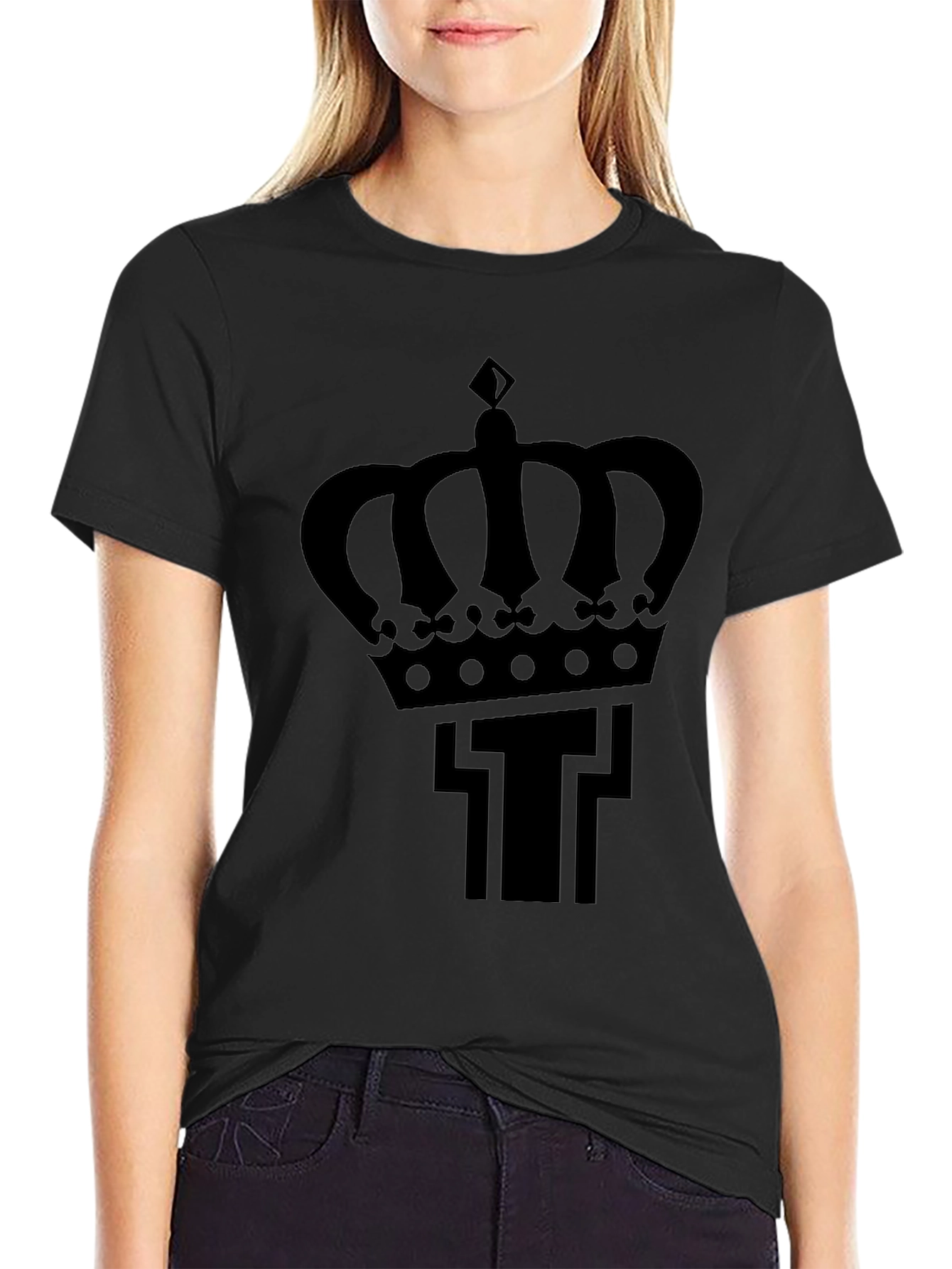 Black Crown T Black Graphic Tee view 2