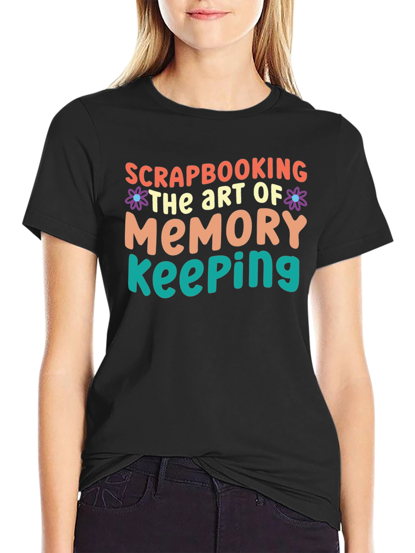Black Scrapbooking Memory Keeping Graphic Tee view 2