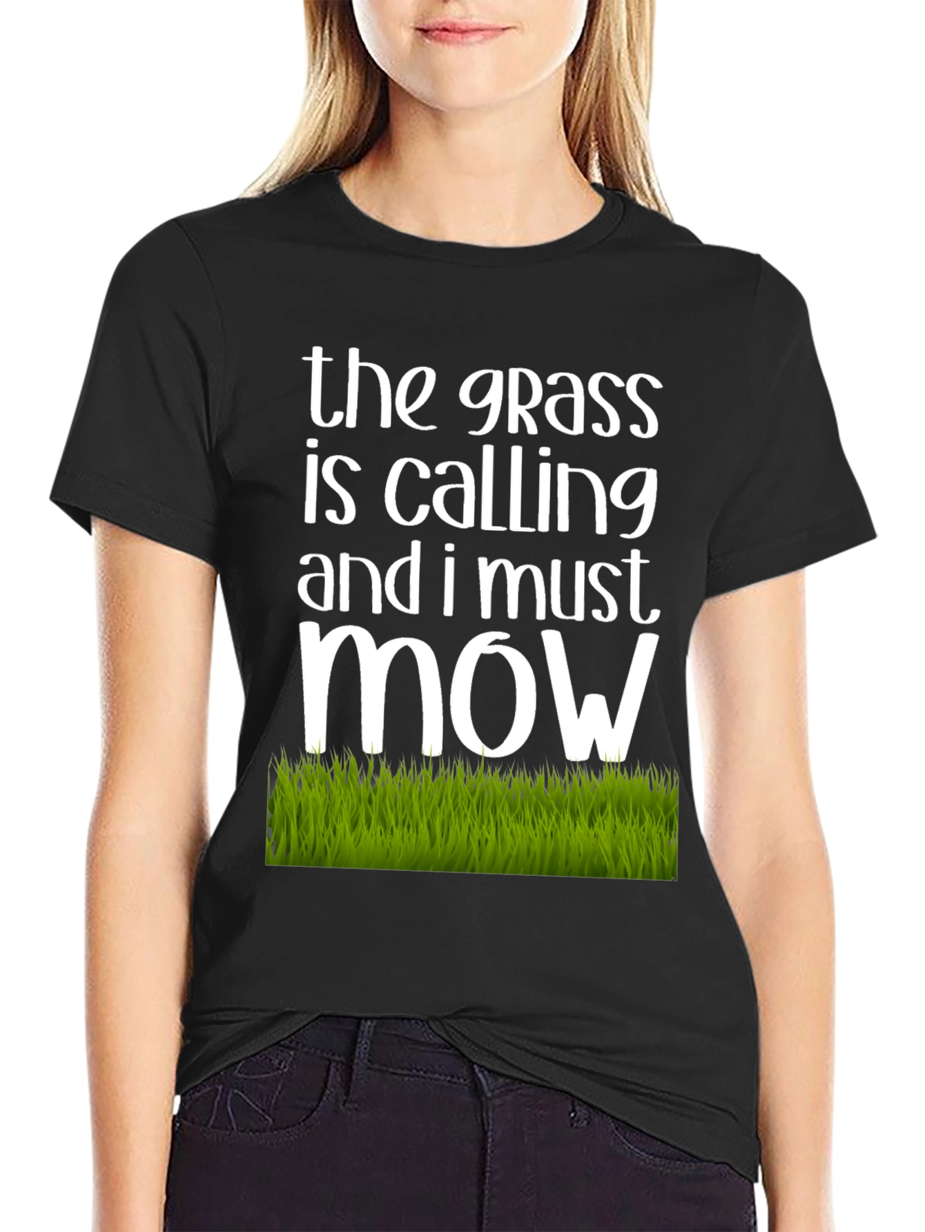 Black The Grass is Calling T-Shirt view 2