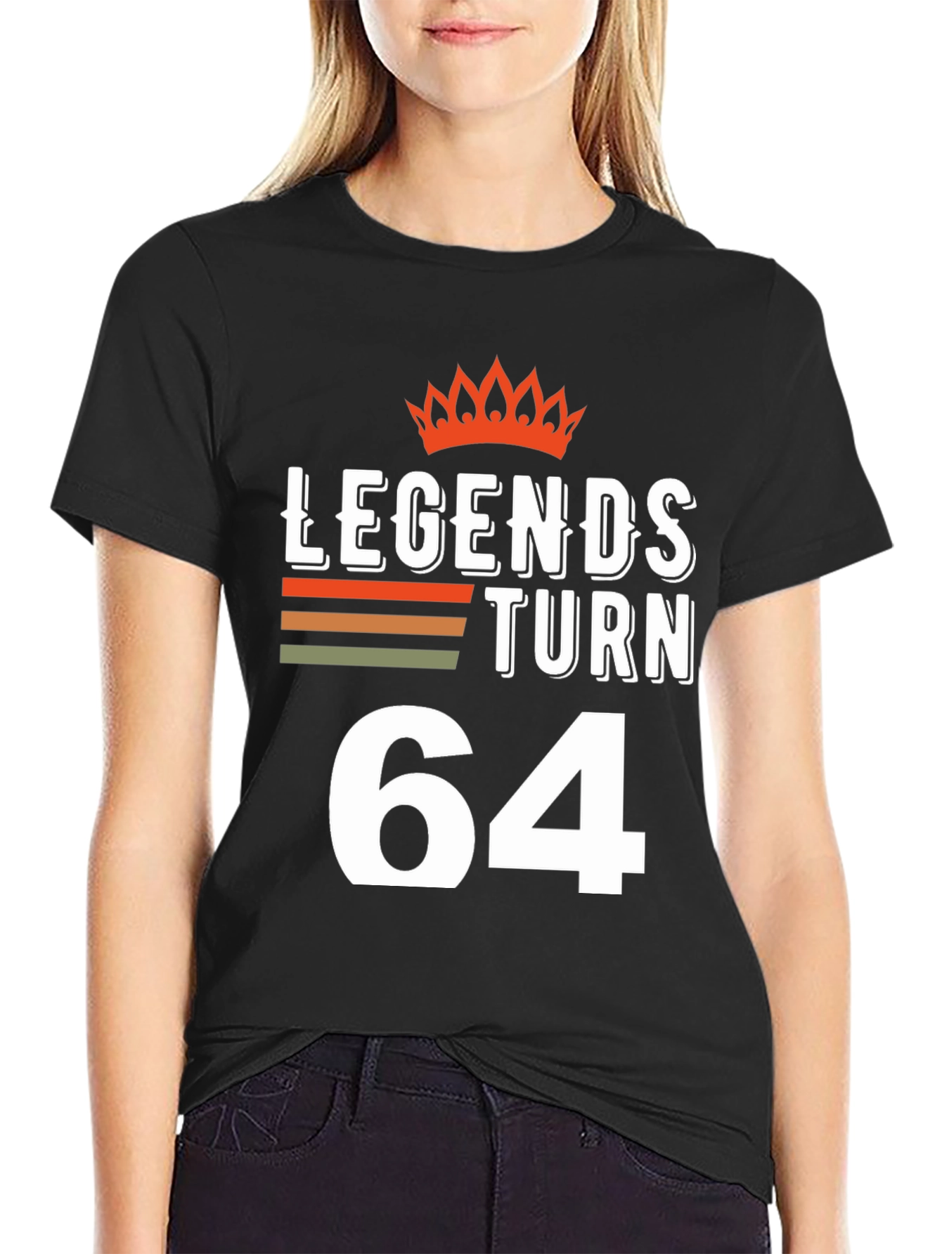 Black Legends Turn 64 T-Shirt - Birthday Gift view 2