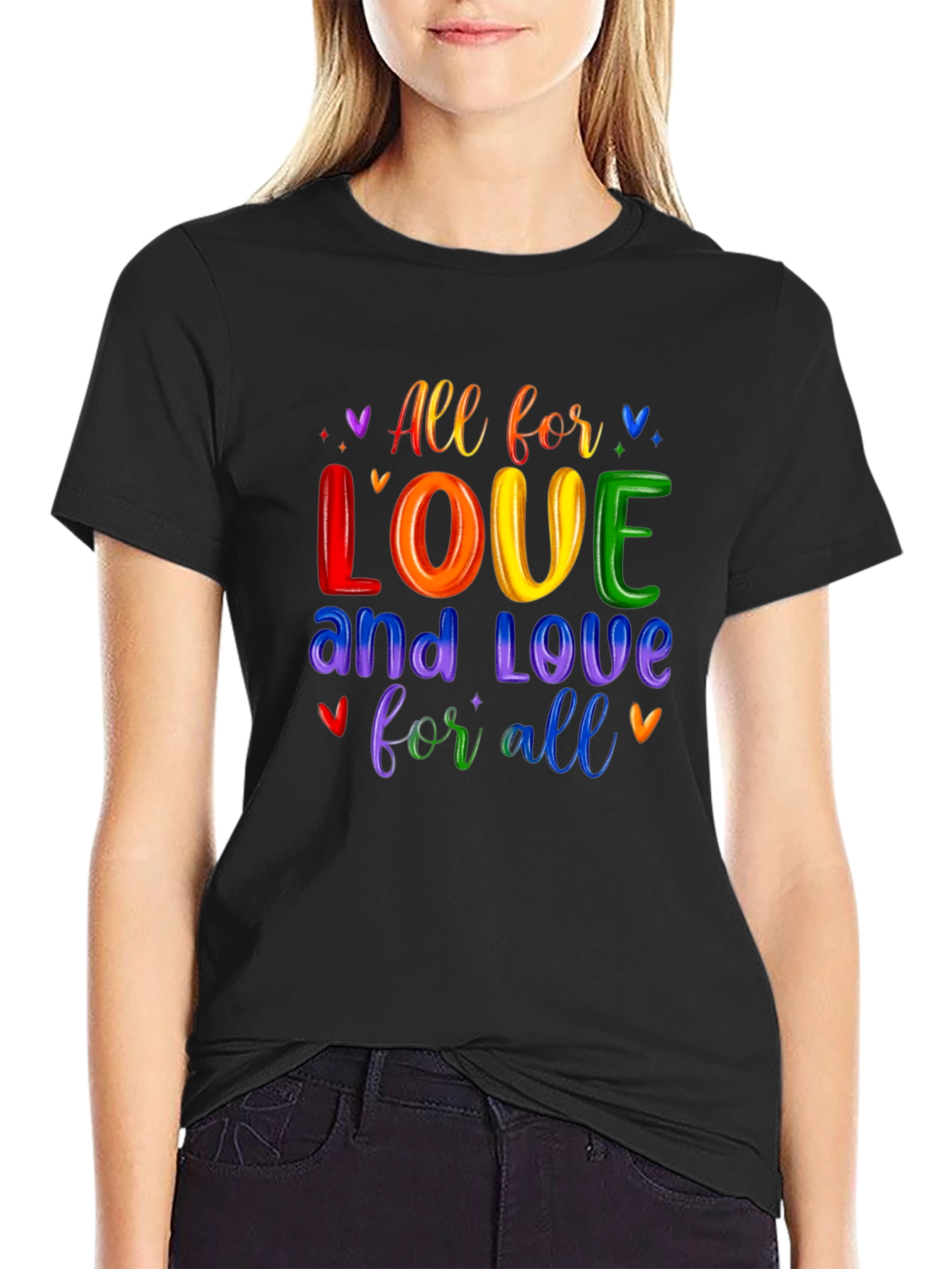Black Love For All Rainbow Graphic Tee view 2