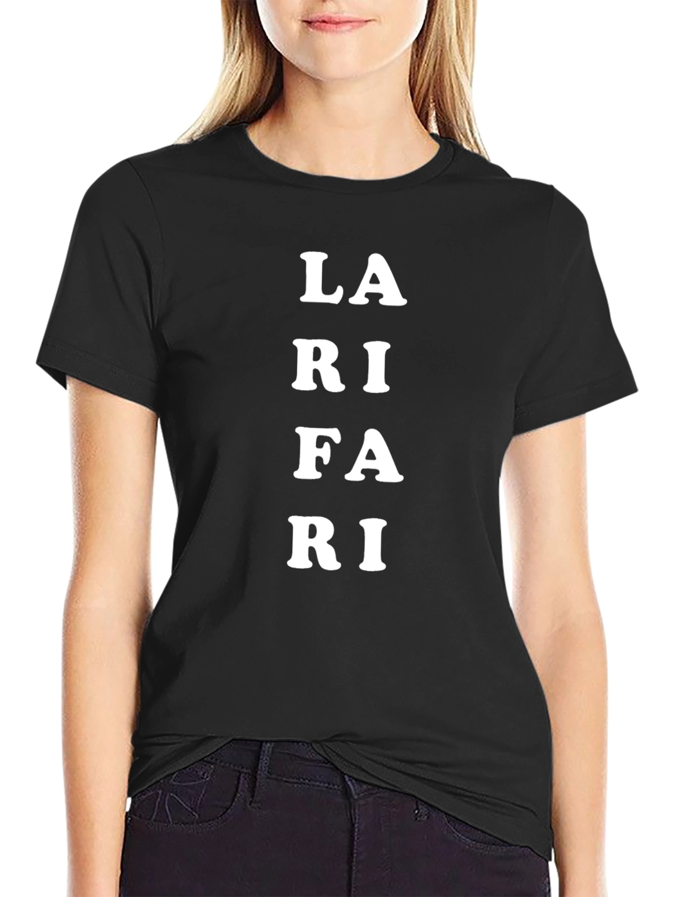 Black LA RI FA RI T-Shirt - Unique Design view 2