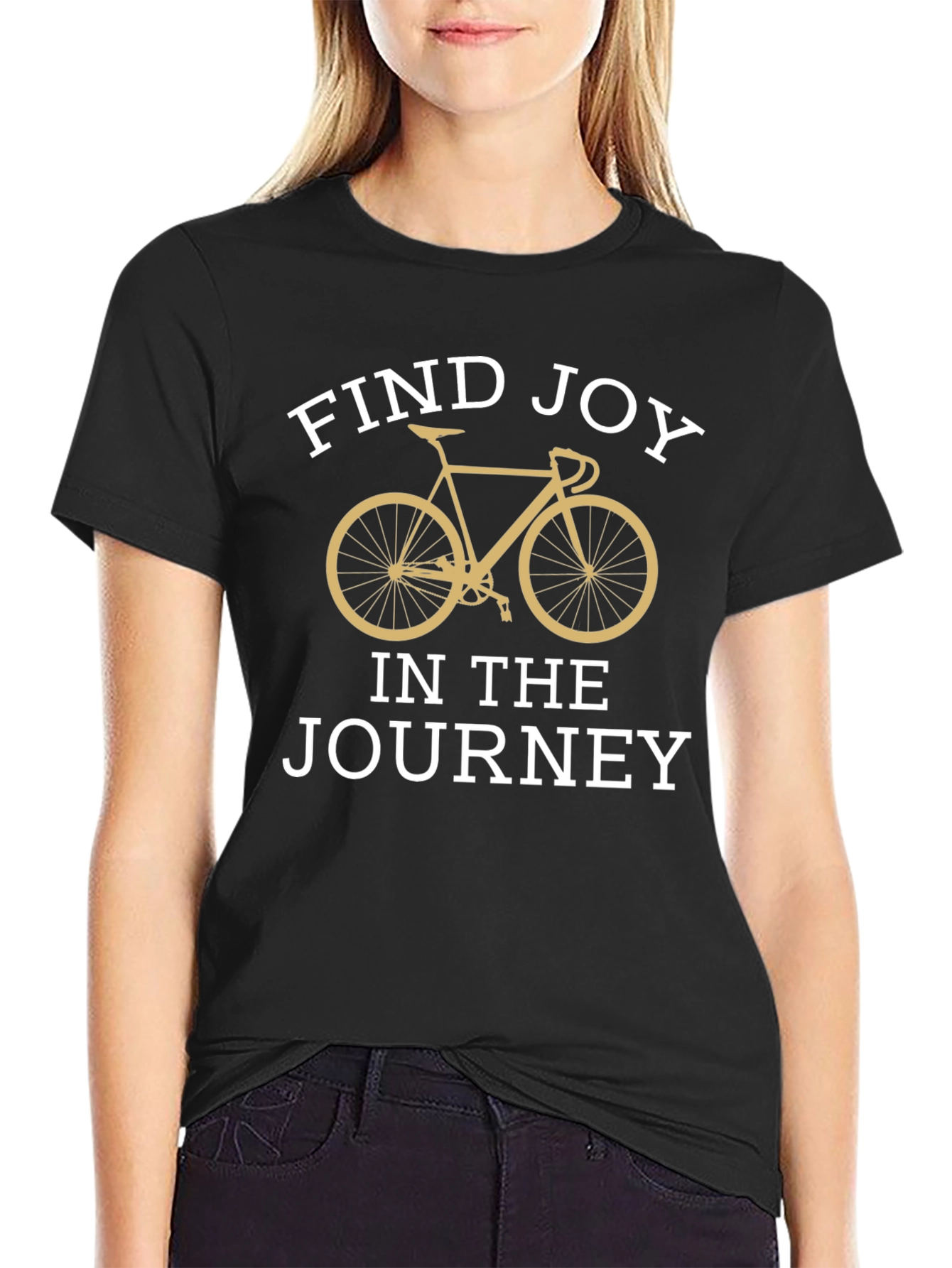 Black Find Joy Cycling T-Shirt - Inspirational Ride view 2