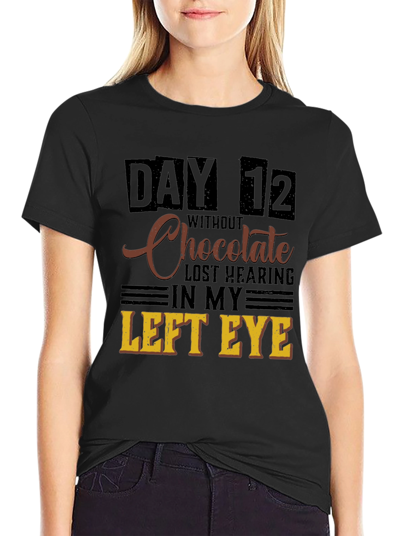 Black Funny Chocolate Withdrawal T-Shirt view 2