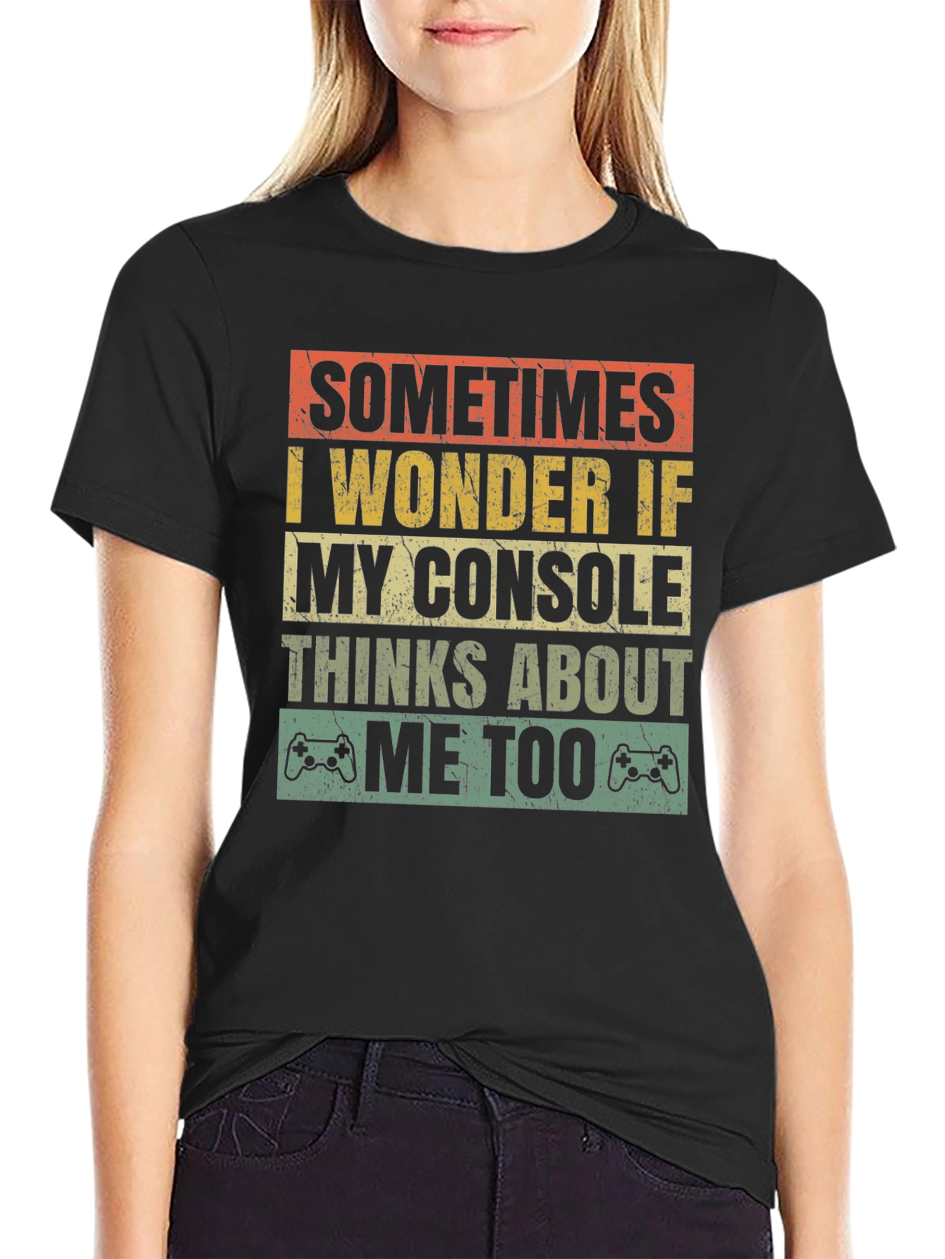 Black Gamer Console Humor T-Shirt view 2