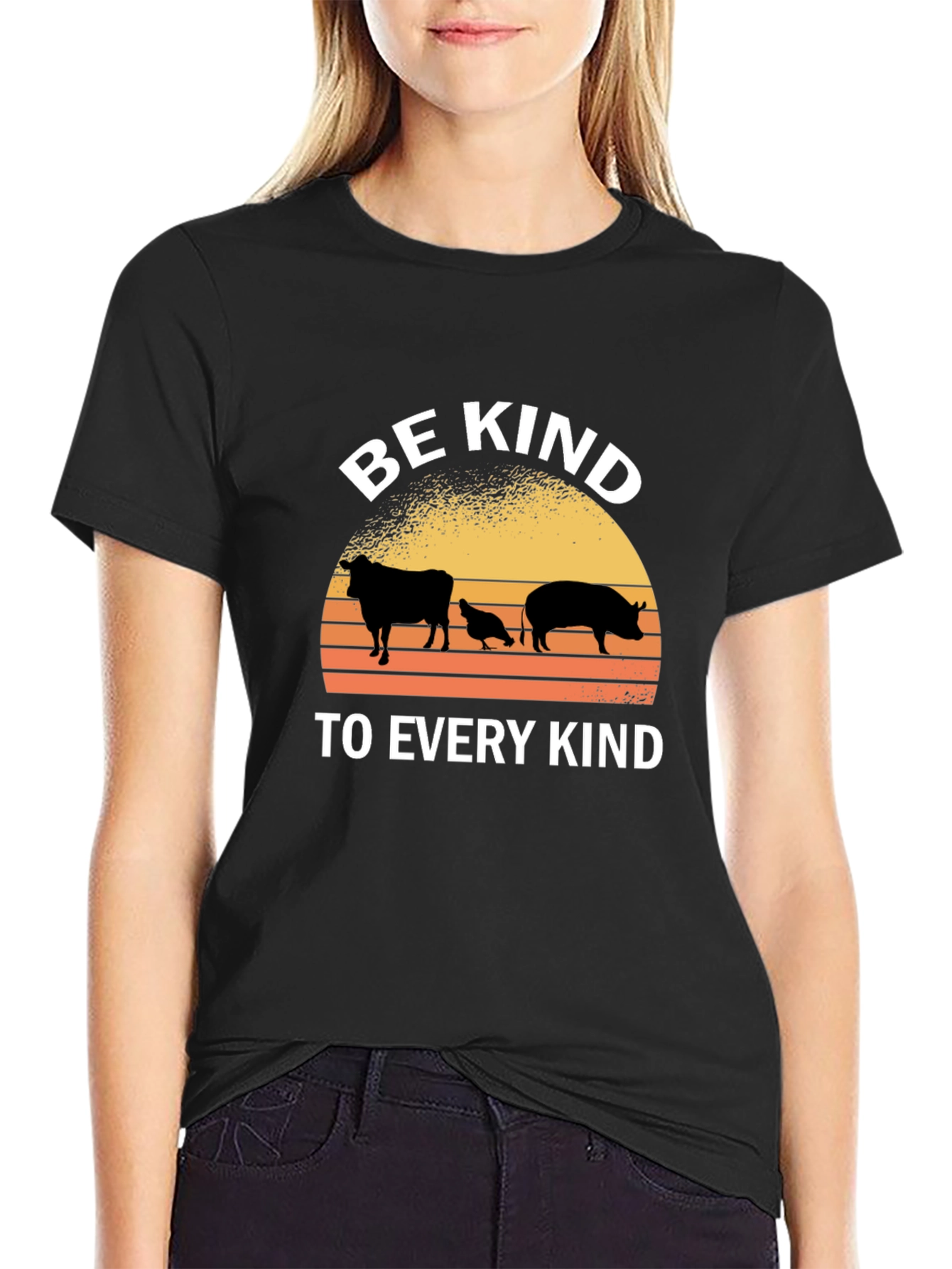 Black Be Kind Animal Silhouette T-Shirt view 2