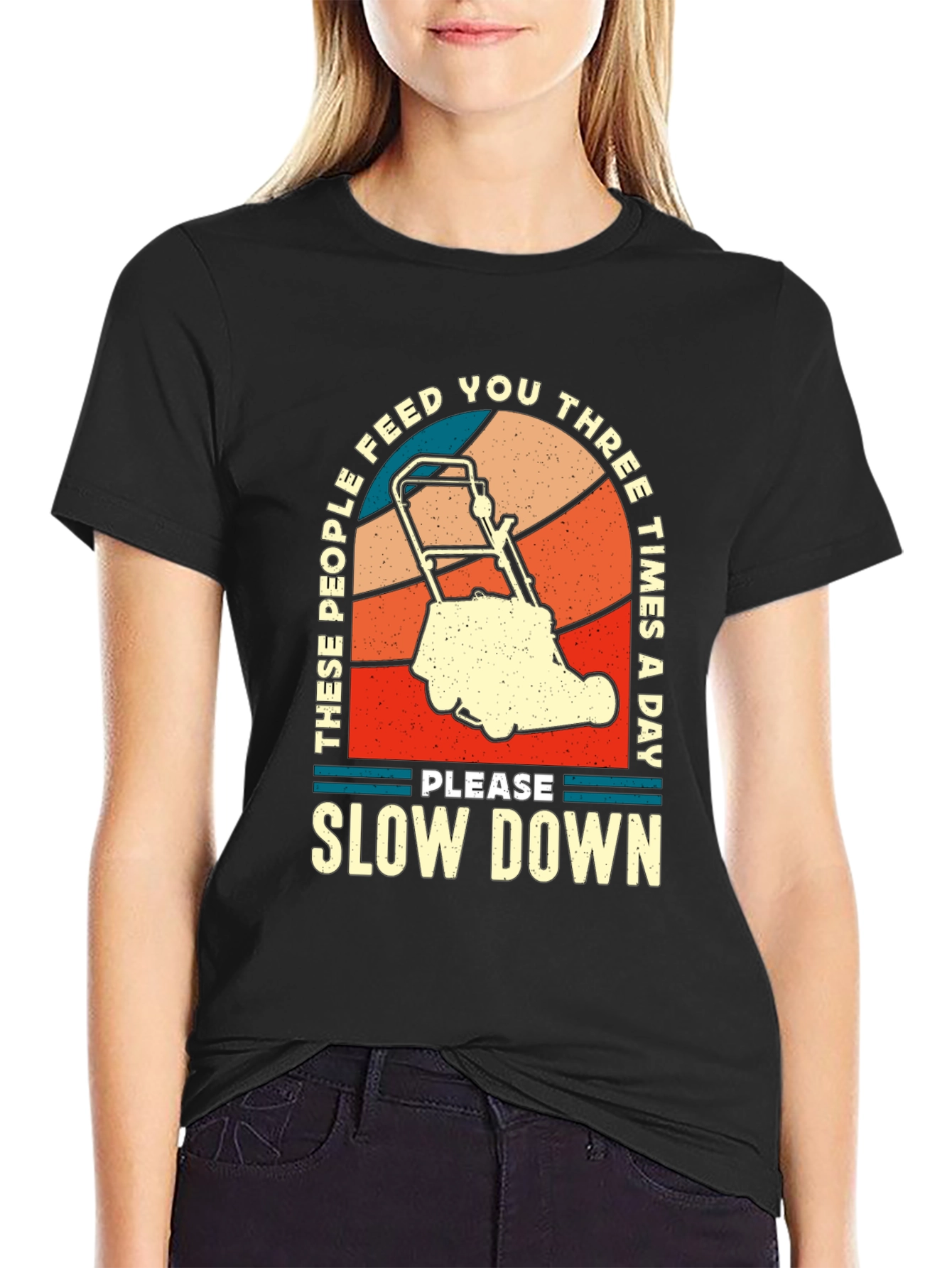 Black Retro "Slow Down" T-Shirt view 2