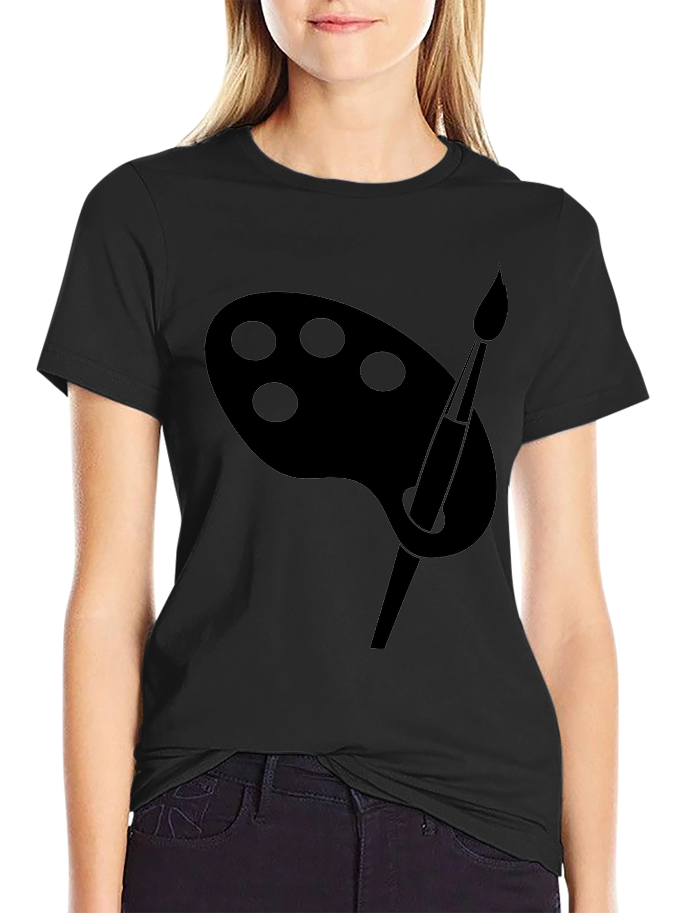 Black Artist Palette T-Shirt - Black view 2