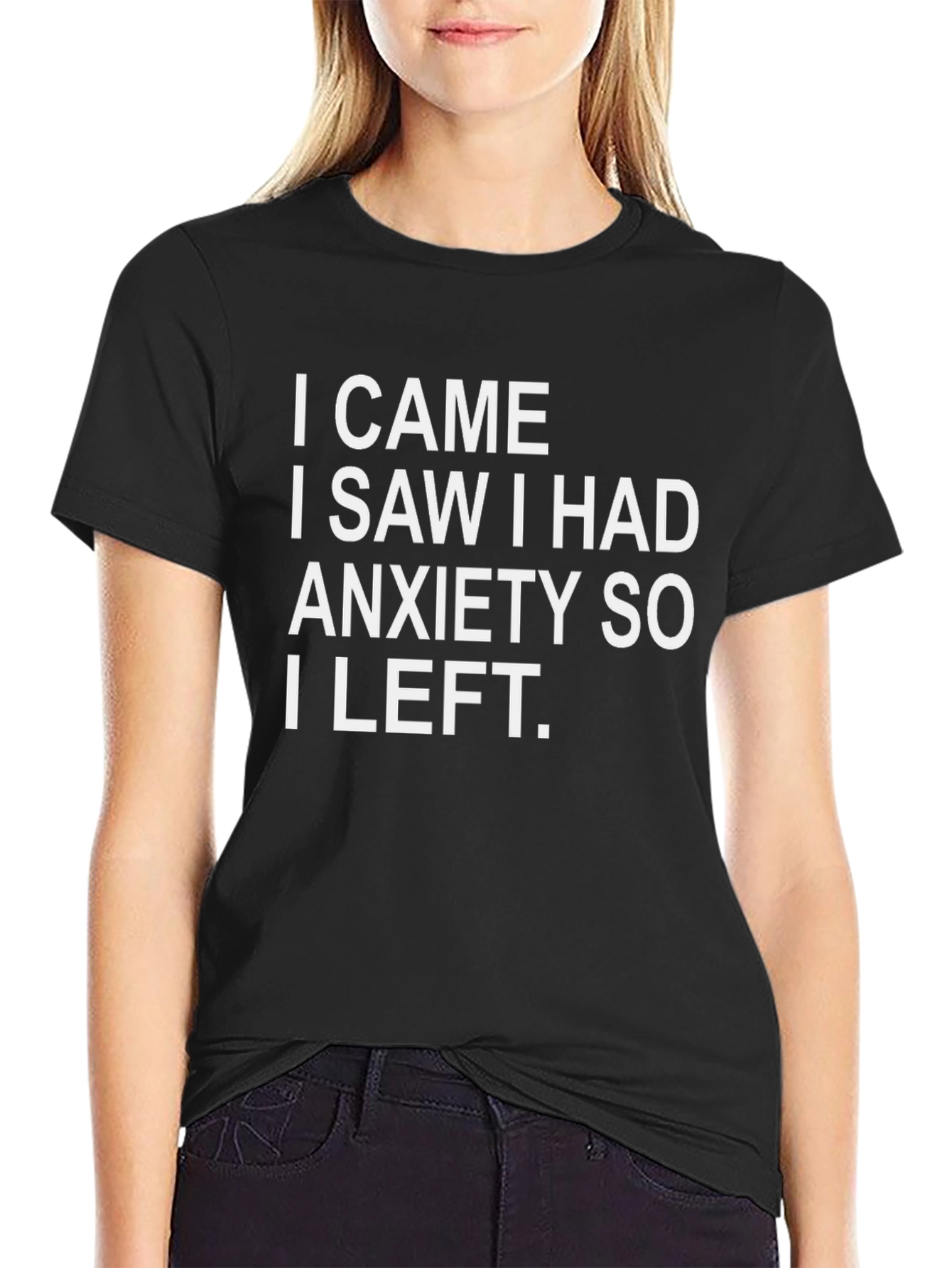 Black Anxiety T-Shirt - Funny Slogan Tee view 2