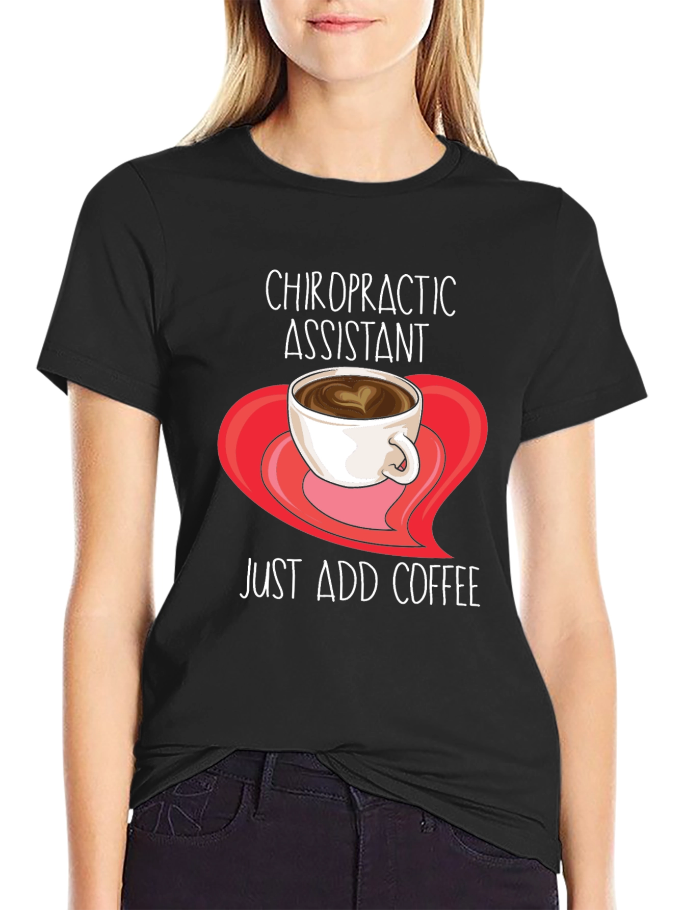 Black Chiropractic Assistant Coffee T-Shirt view 2