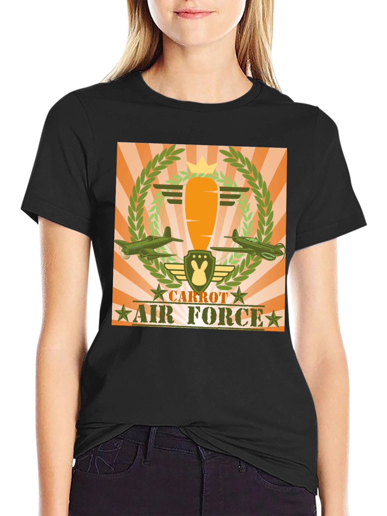 Black Carrot Air Force Graphic T-Shirt view 2