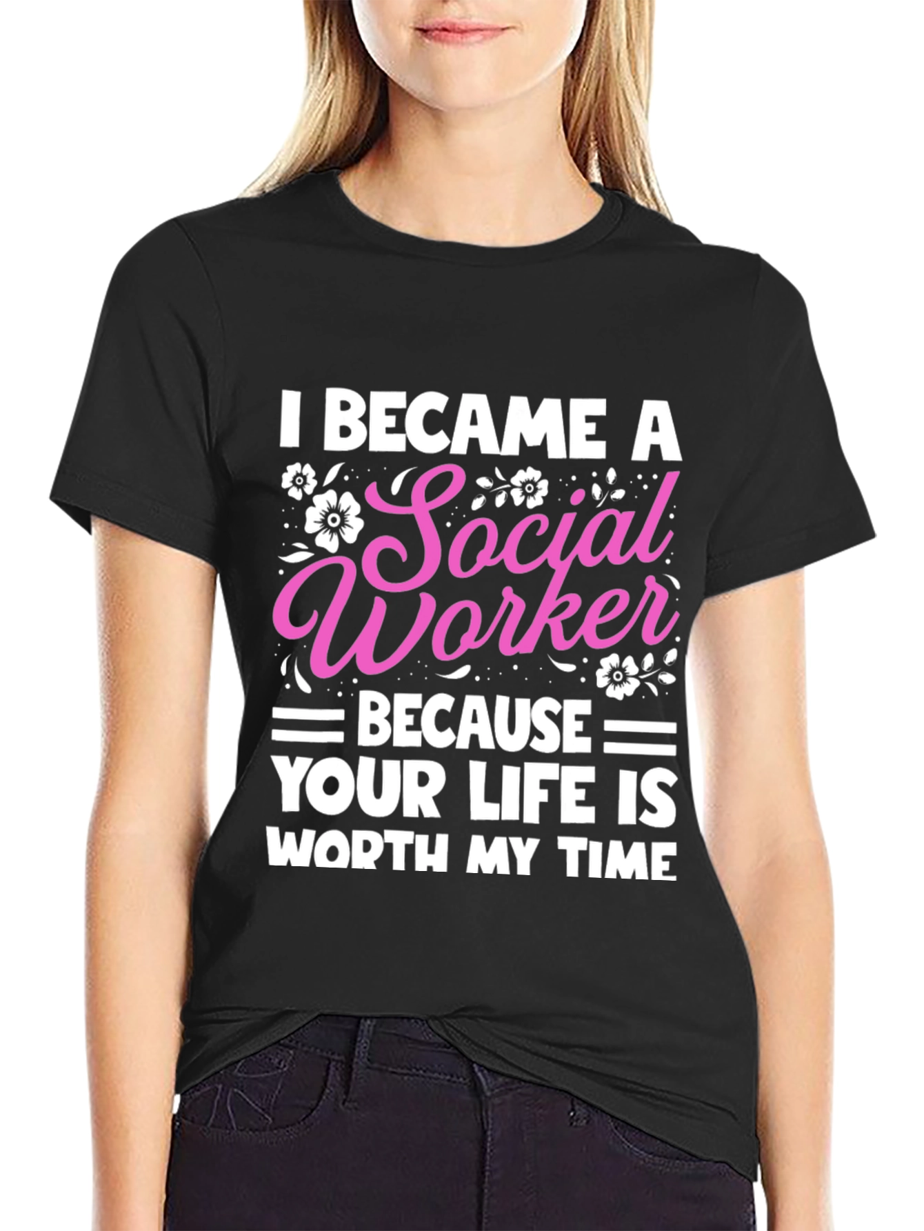 Black Social Worker T-Shirt: Worth My Time view 2