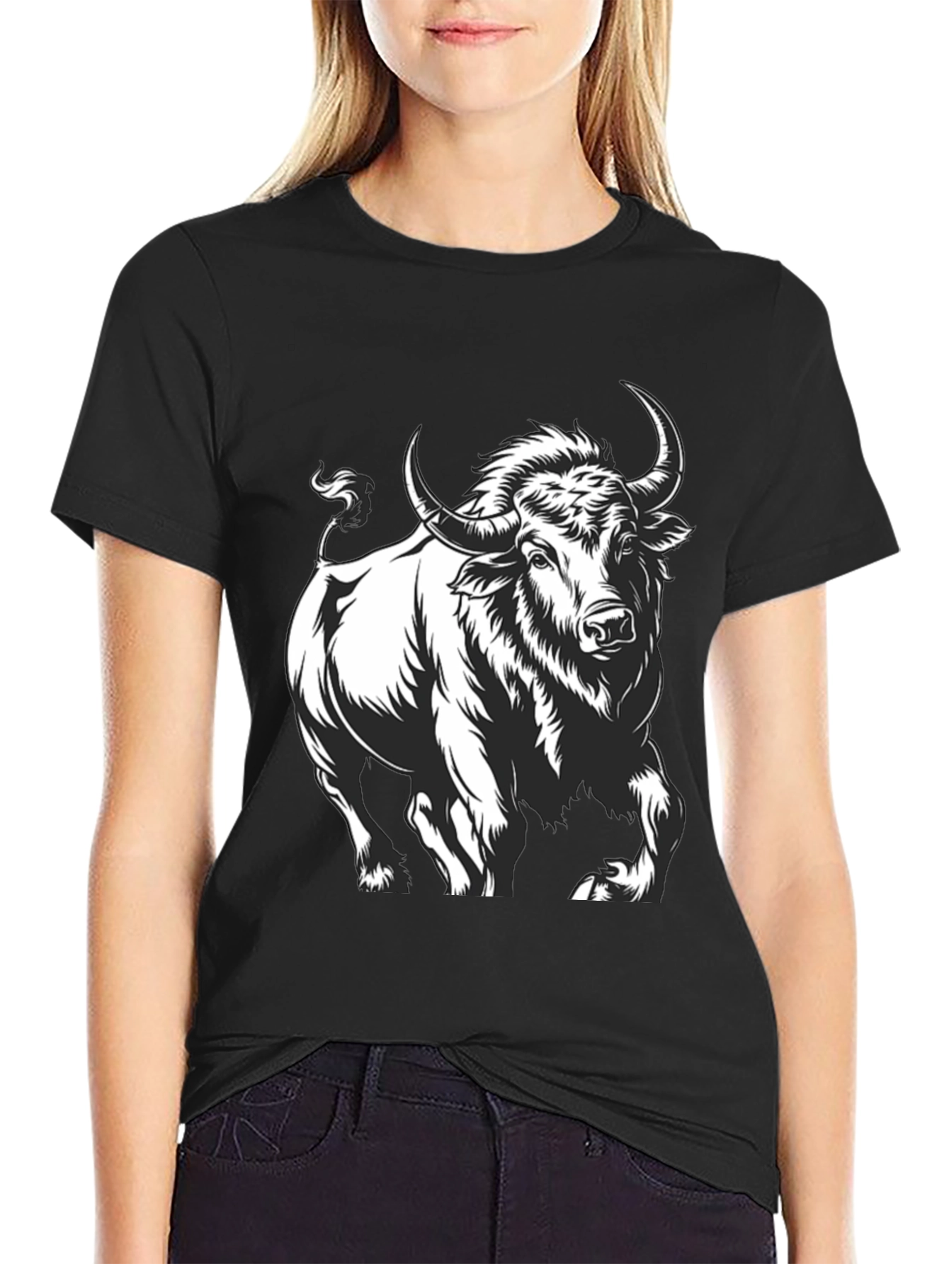 Black Black Bull Graphic Tee - Bold & Stylish view 2
