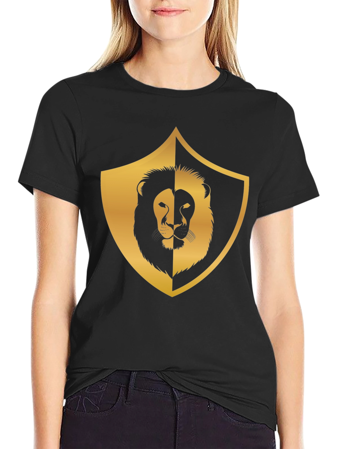 Black Lion Shield Graphic Tee - Black view 2