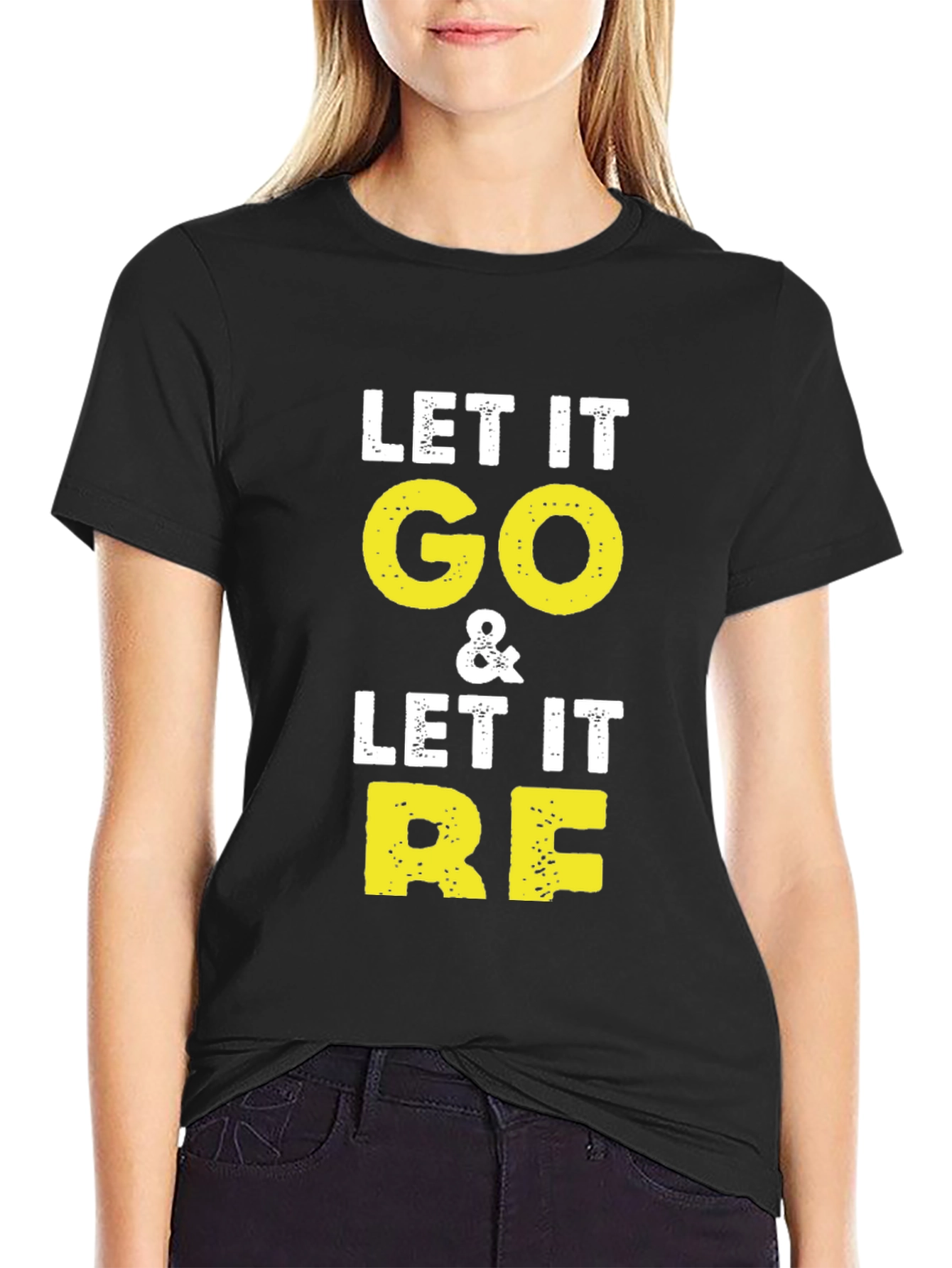 Black Let It Go & Let It RE Black Graphic T-Shirt view 2