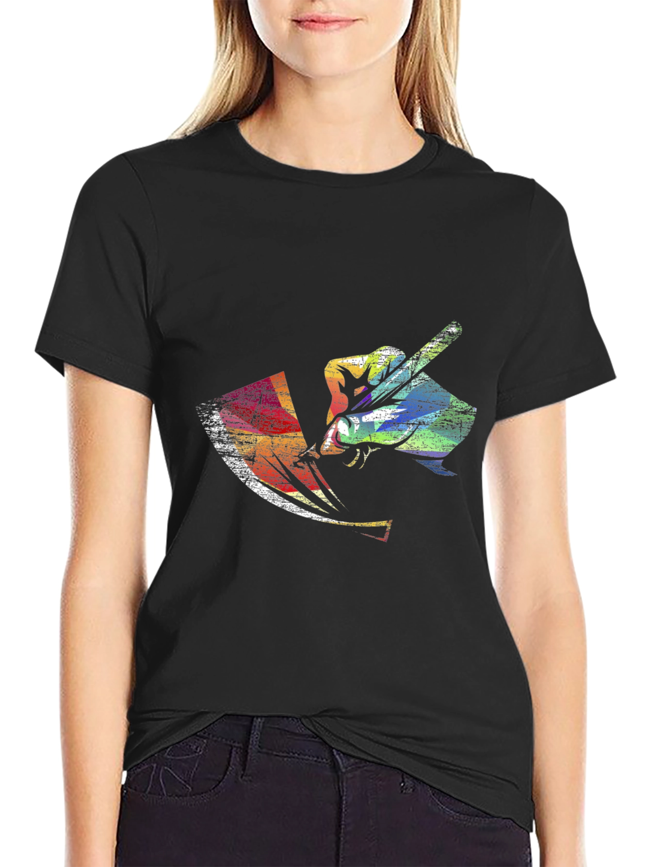 Black Colorful Artist T-Shirt view 2