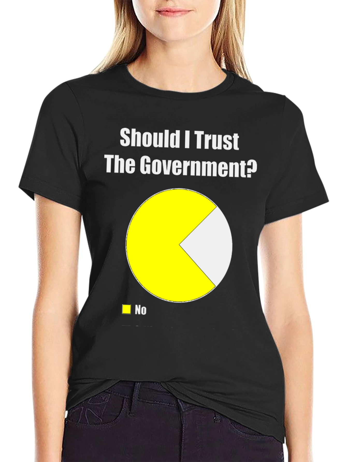 Black Should I Trust The Government? Funny T-Shirt view 2