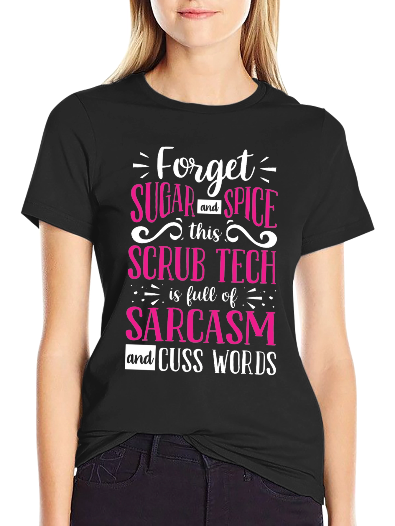 Black Sarcastic Scrub Tech T-Shirt view 2