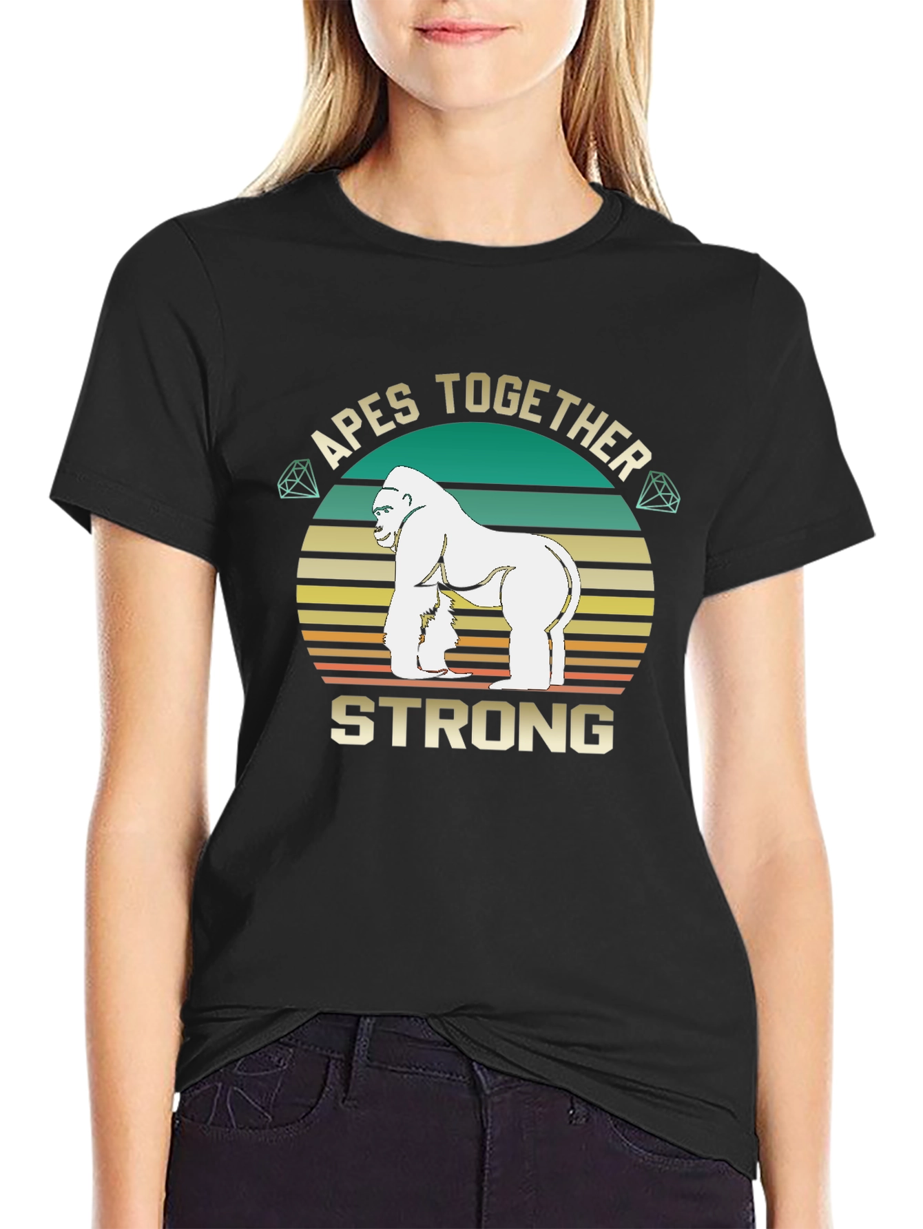 Black Apes Together Strong T-Shirt view 2