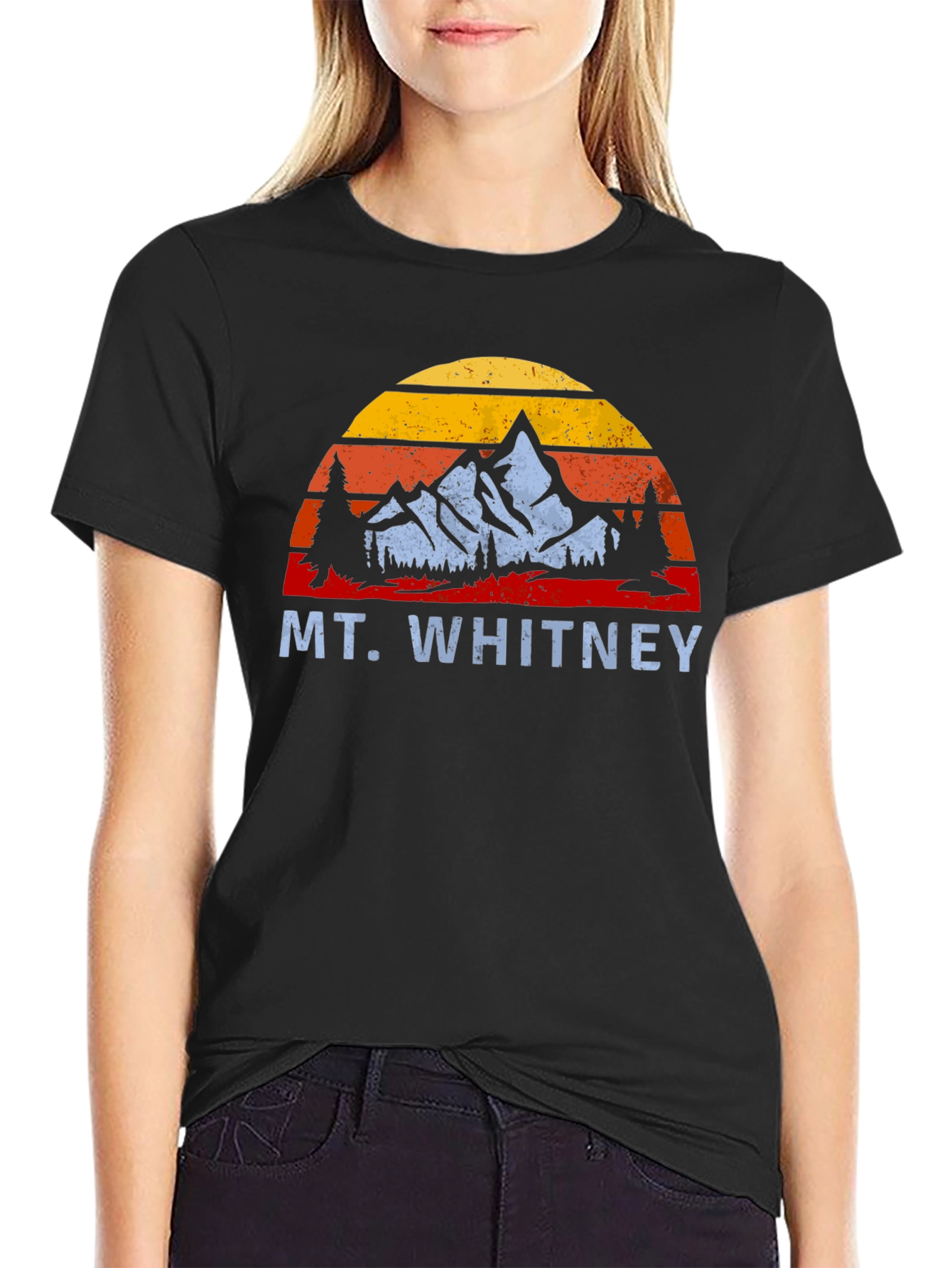Black Mt. Whitney Retro Sunset T-Shirt view 2