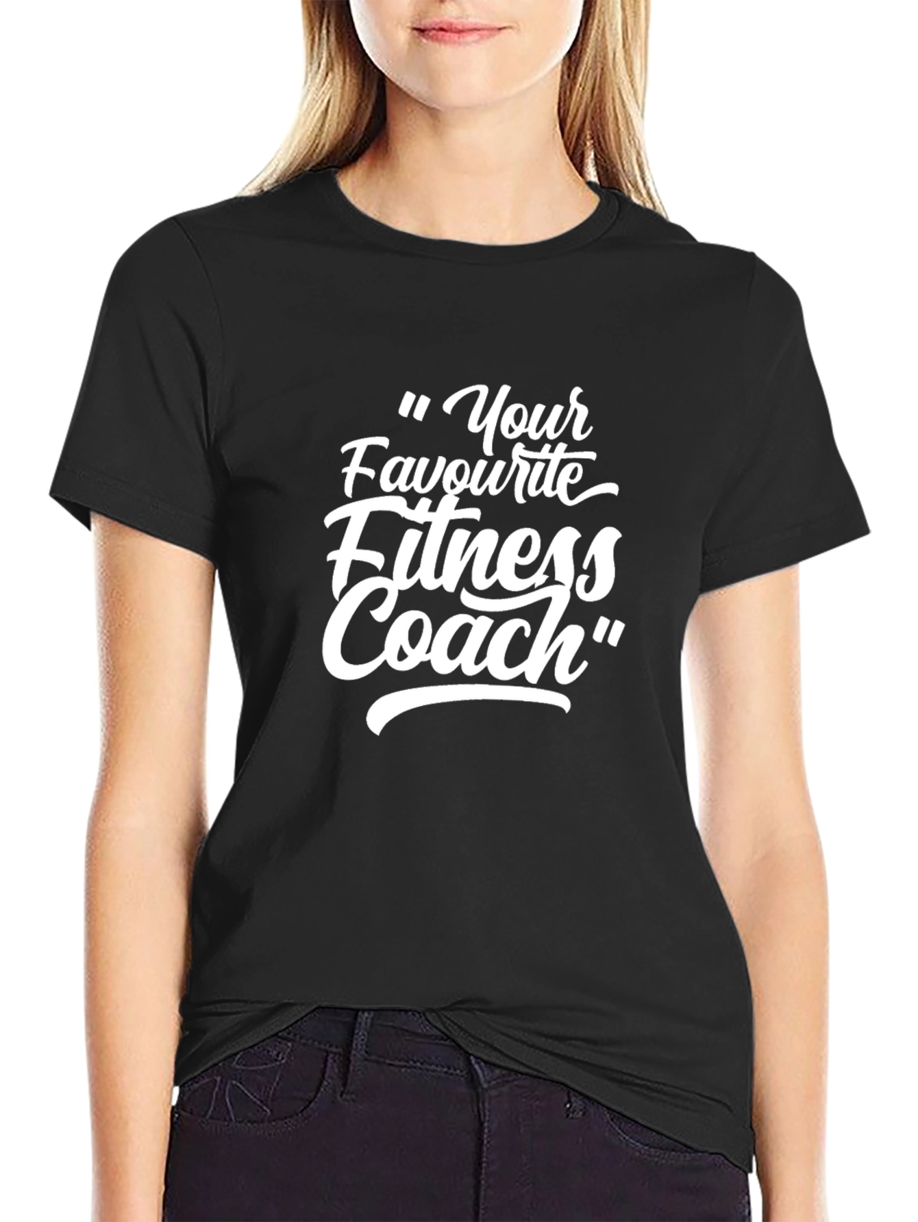 Black Fitness Coach Graphic Tee - Workout Motivation T-Shirt view 2