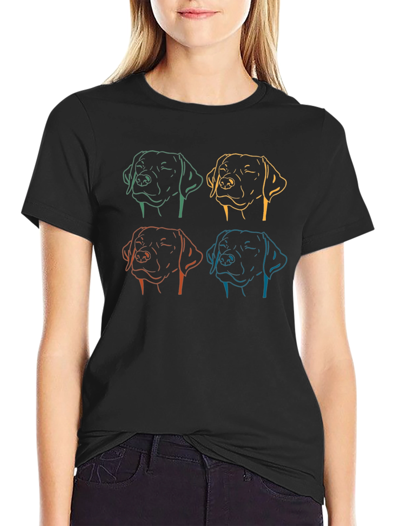 Black Dog Line Art Graphic Tee - Unisex view 2