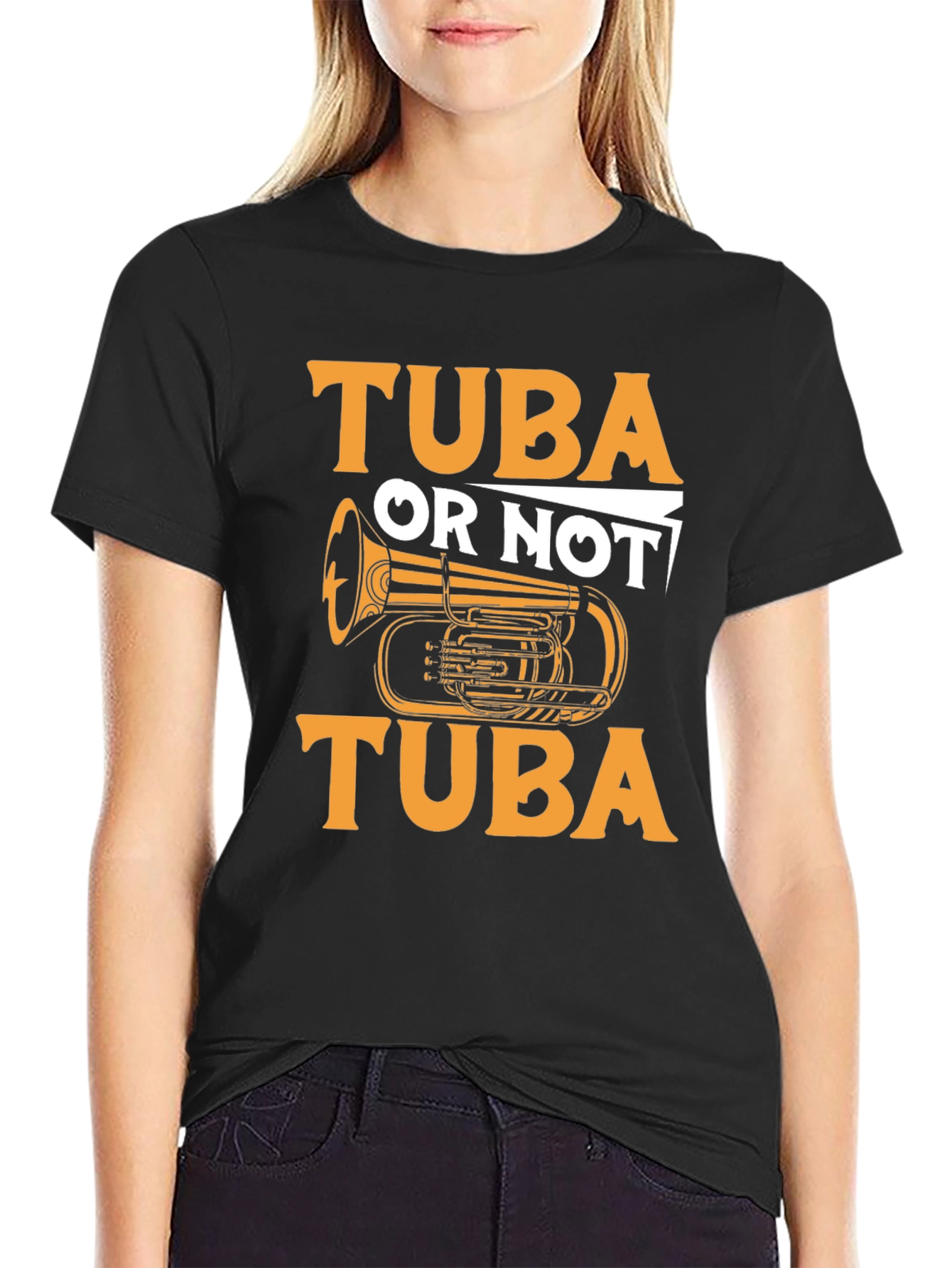 Black Tuba Or Not Tuba Funny Musician Black T-Shirt view 2