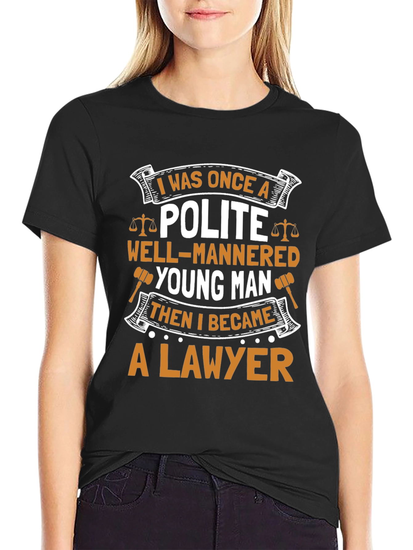 Lawyer T-Shirt: Polite Well-Mannered Young Man Graphic Tee - 2