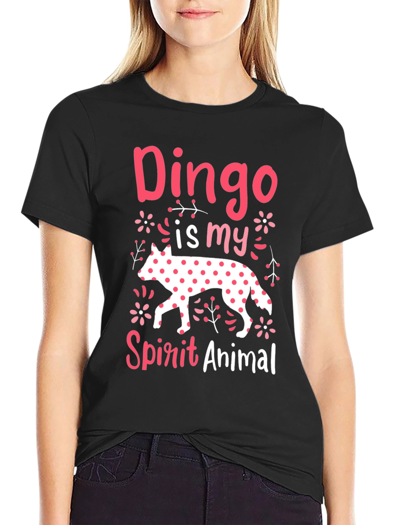 Black Dingo Spirit Animal Graphic Tee - Novelty Design view 2