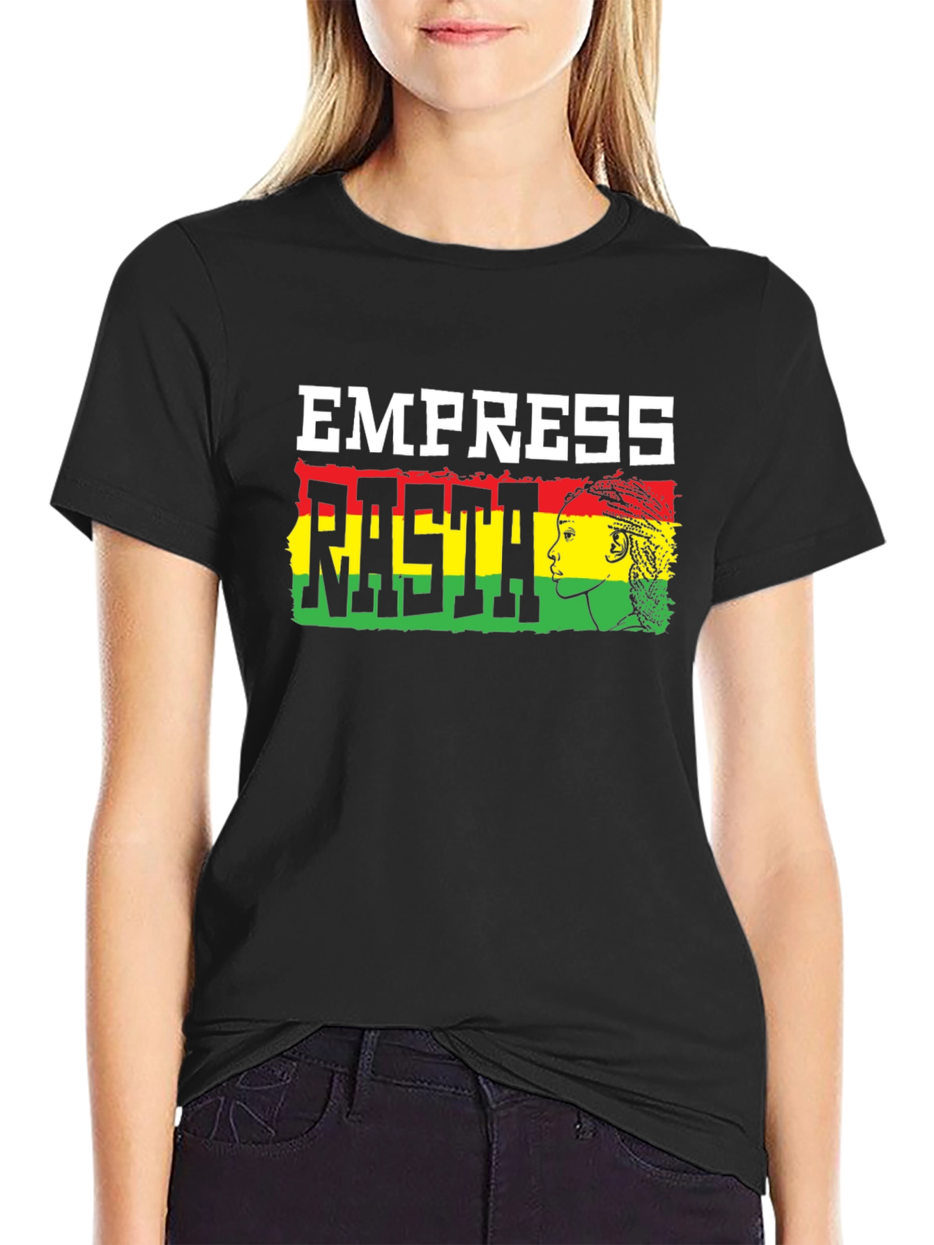 Black Empress Rasta Graphic T-Shirt view 2