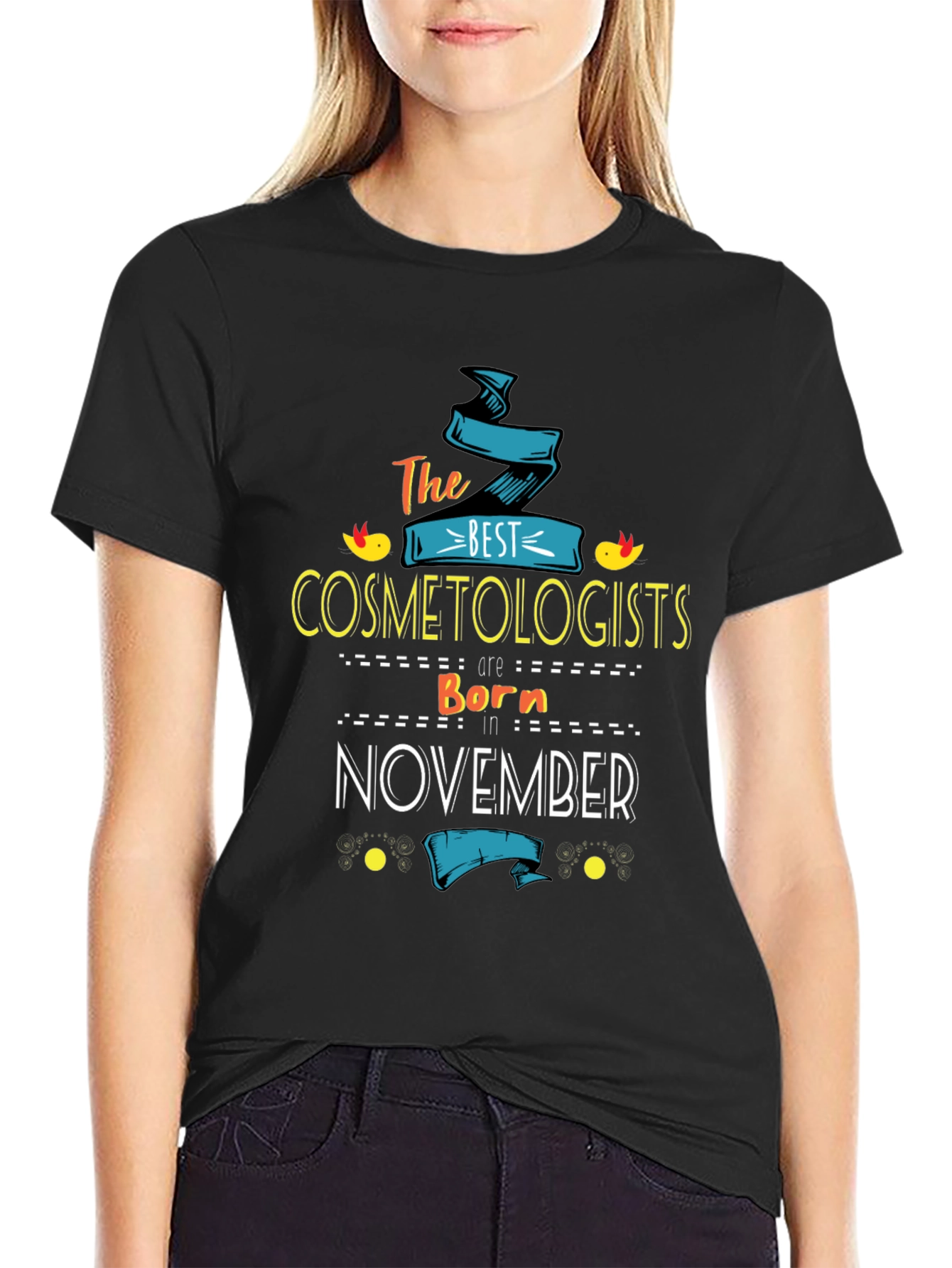 Black Best Cosmetologists Born in November T-Shirt view 2